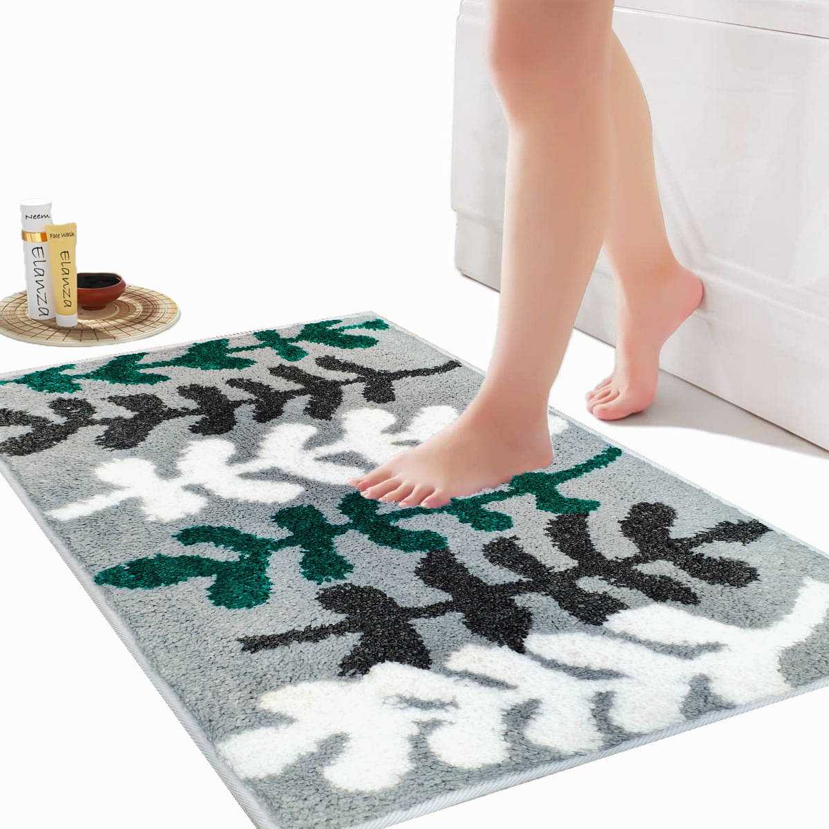     			ELANZA Multi Polyester Rectangular Floor Mat ( Pack of 1 )
