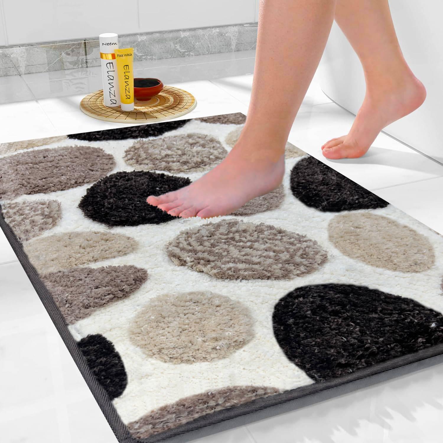     			ELANZA Multi Polyester Rectangular Floor Mat ( Pack of 1 )