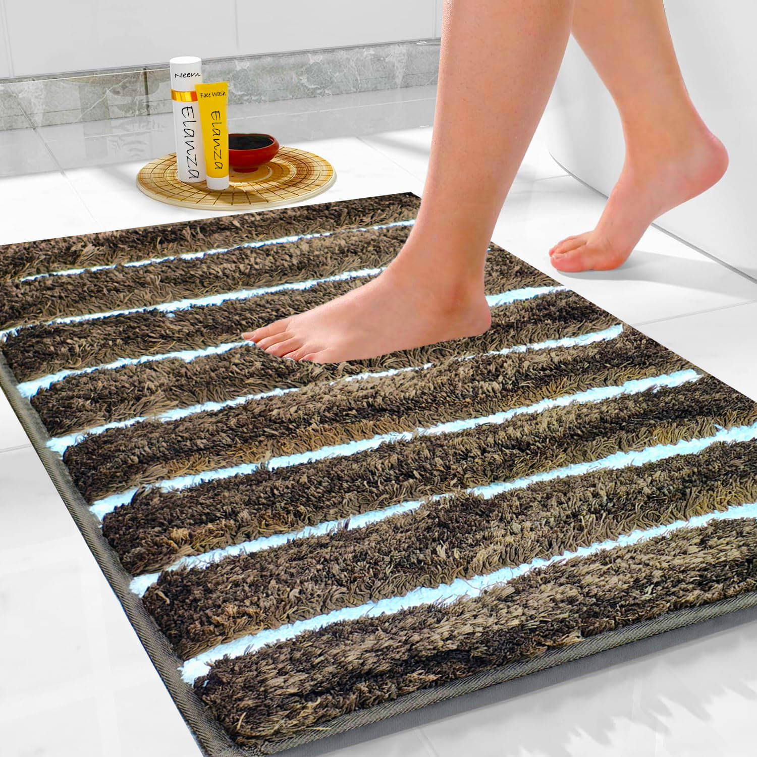     			ELANZA Multi Polyester Rectangular Floor Mat ( Pack of 1 )
