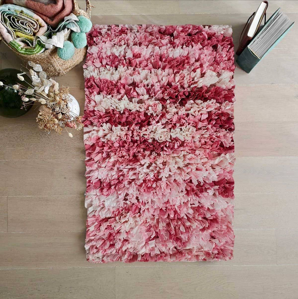     			ELANZA Pink Polyester Rectangular Floor Mat ( Pack of 1 )