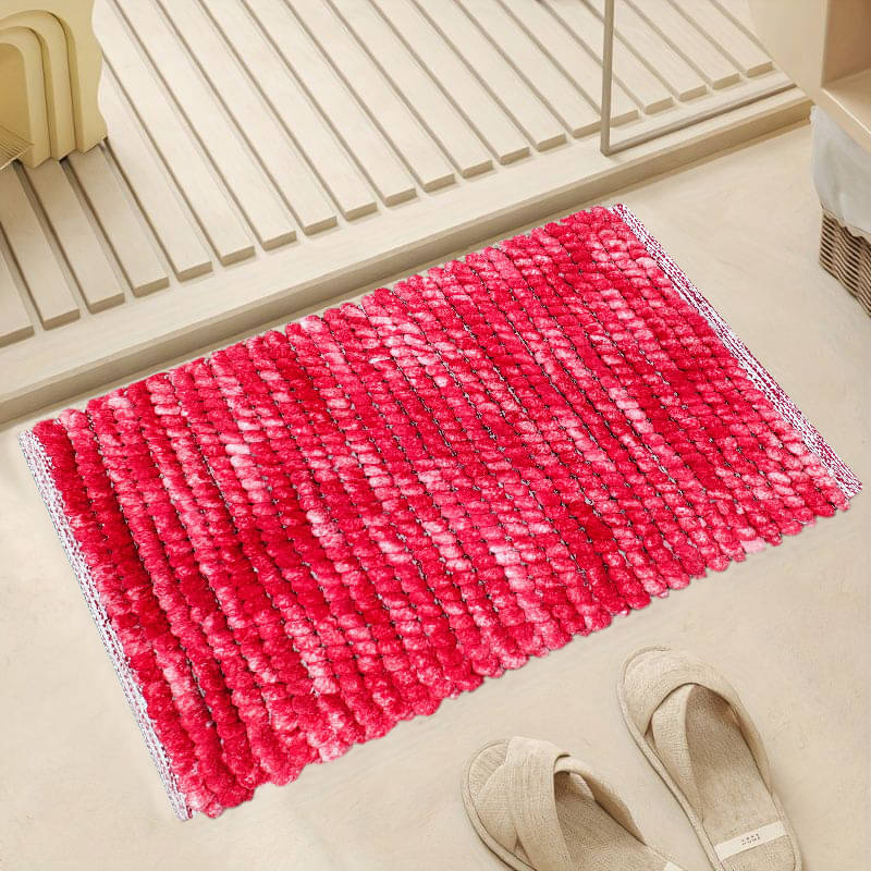     			ELANZA Red Polyester Rectangular Floor Mat ( Pack of 1 )