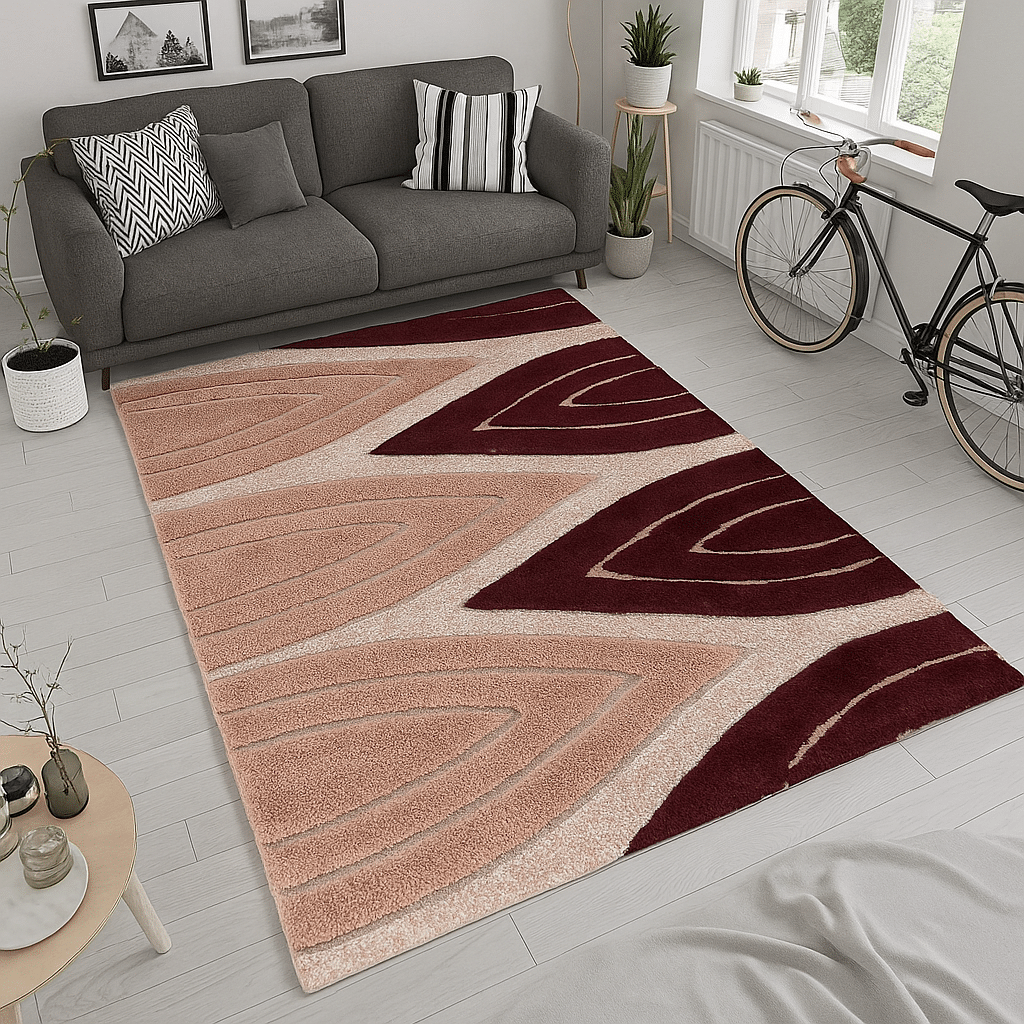    			ELANZA Red Polyester Rectangular Floor Mat ( Pack of 1 )