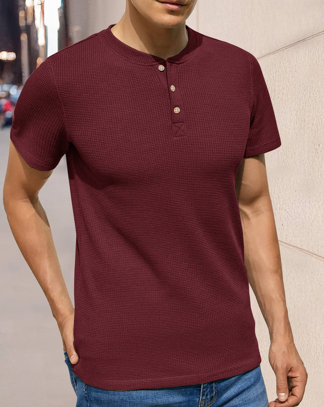 Eyebogler Men Cotton Blend Regular Fit Solid T-Shirt ( Maroon ) Eyebogler Men Cotton Blend Regular Fit Solid T-Shirt ( Maroon )