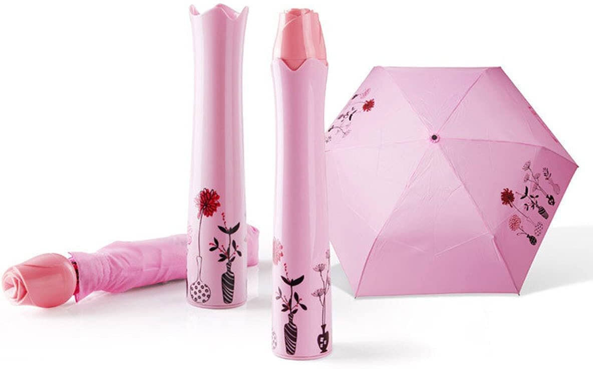 FITAZA Pink 1 Fold Umbrella FITAZA Pink 1 Fold Umbrella