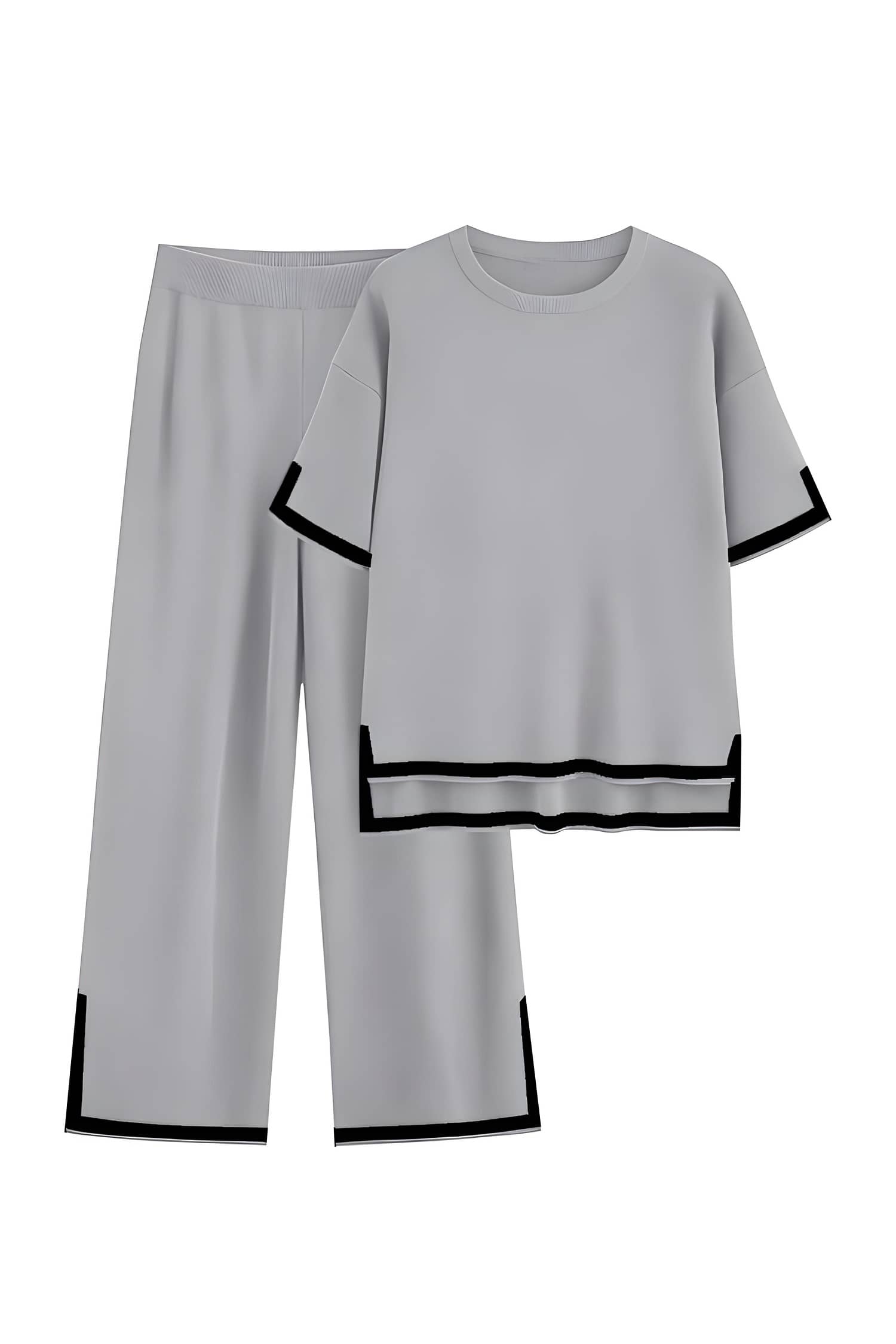 GOPI SAREE Women Self Design Top With Trousers Co-Ord Set ( Grey )