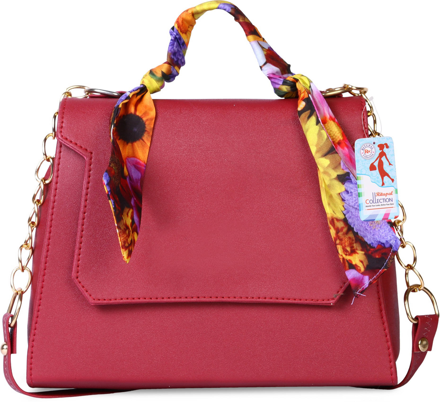     			Generic Handheld Bag Artificial Leather Set of 2 ( Maroon )