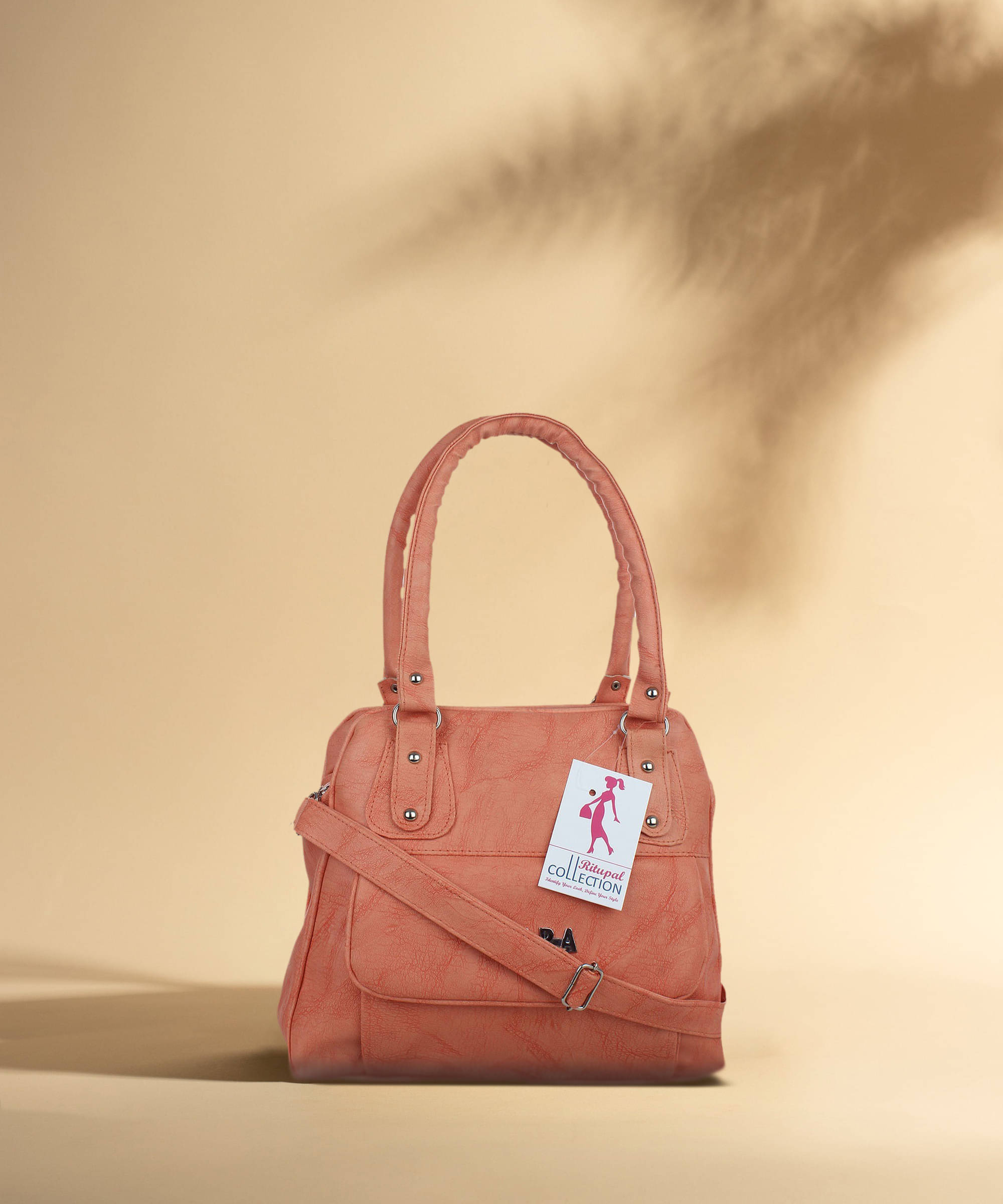     			Generic Handheld Bag Faux Leather Set of 1 ( Pink )