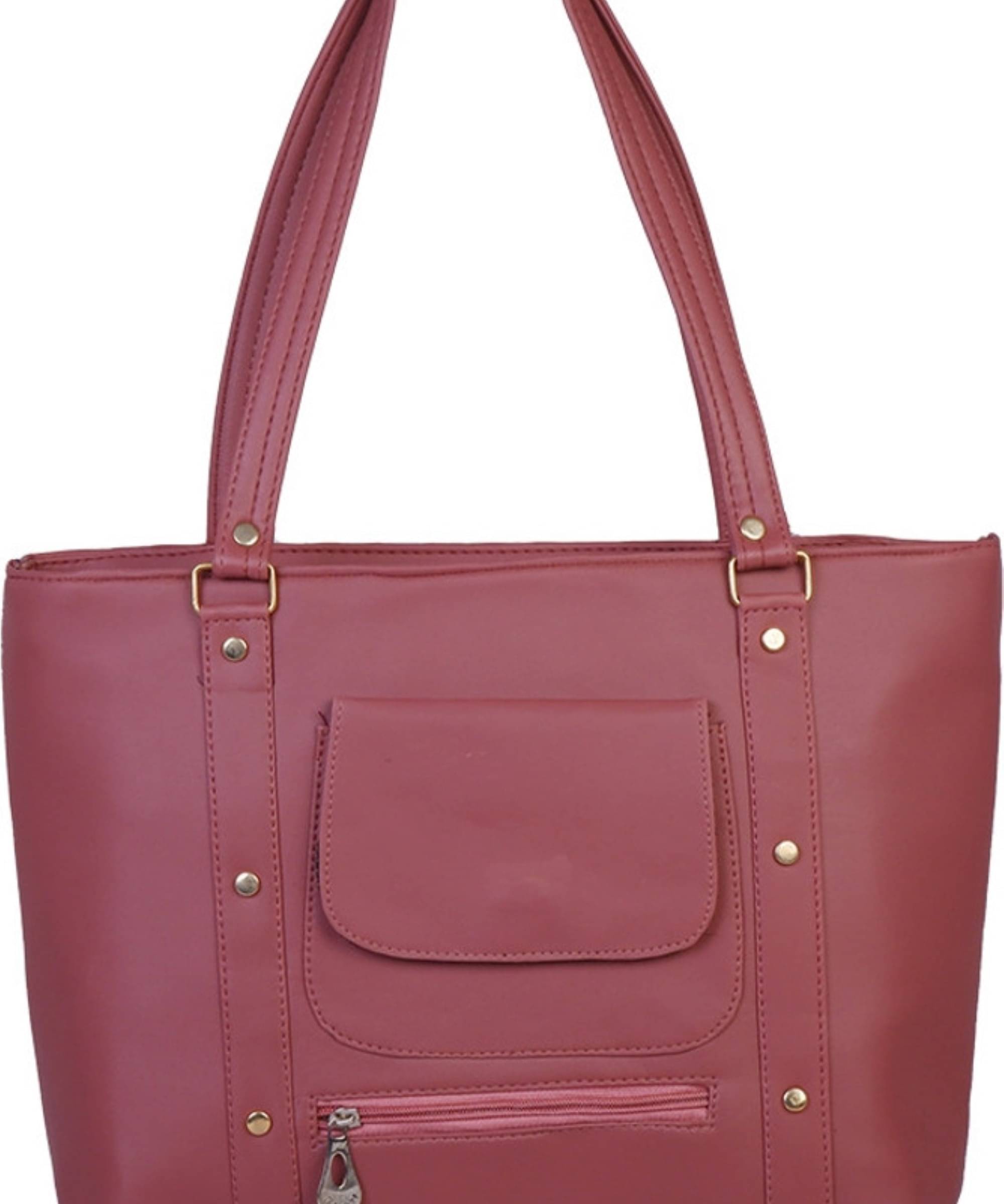     			Generic Handheld Bag Faux Leather Set of 1 ( Maroon )