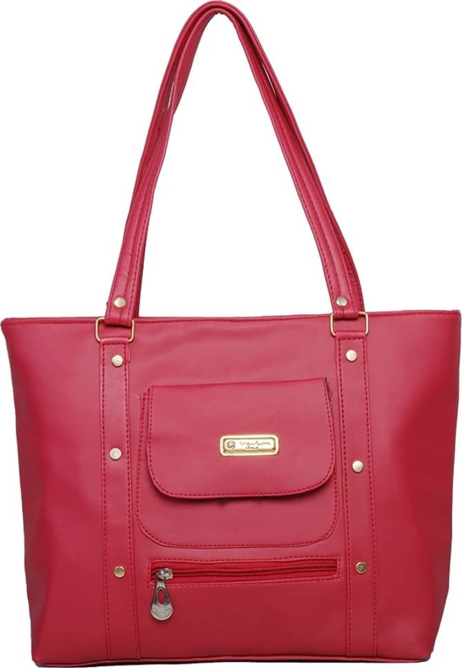     			Generic Handheld Bag Faux Leather Set of 1 ( Red )