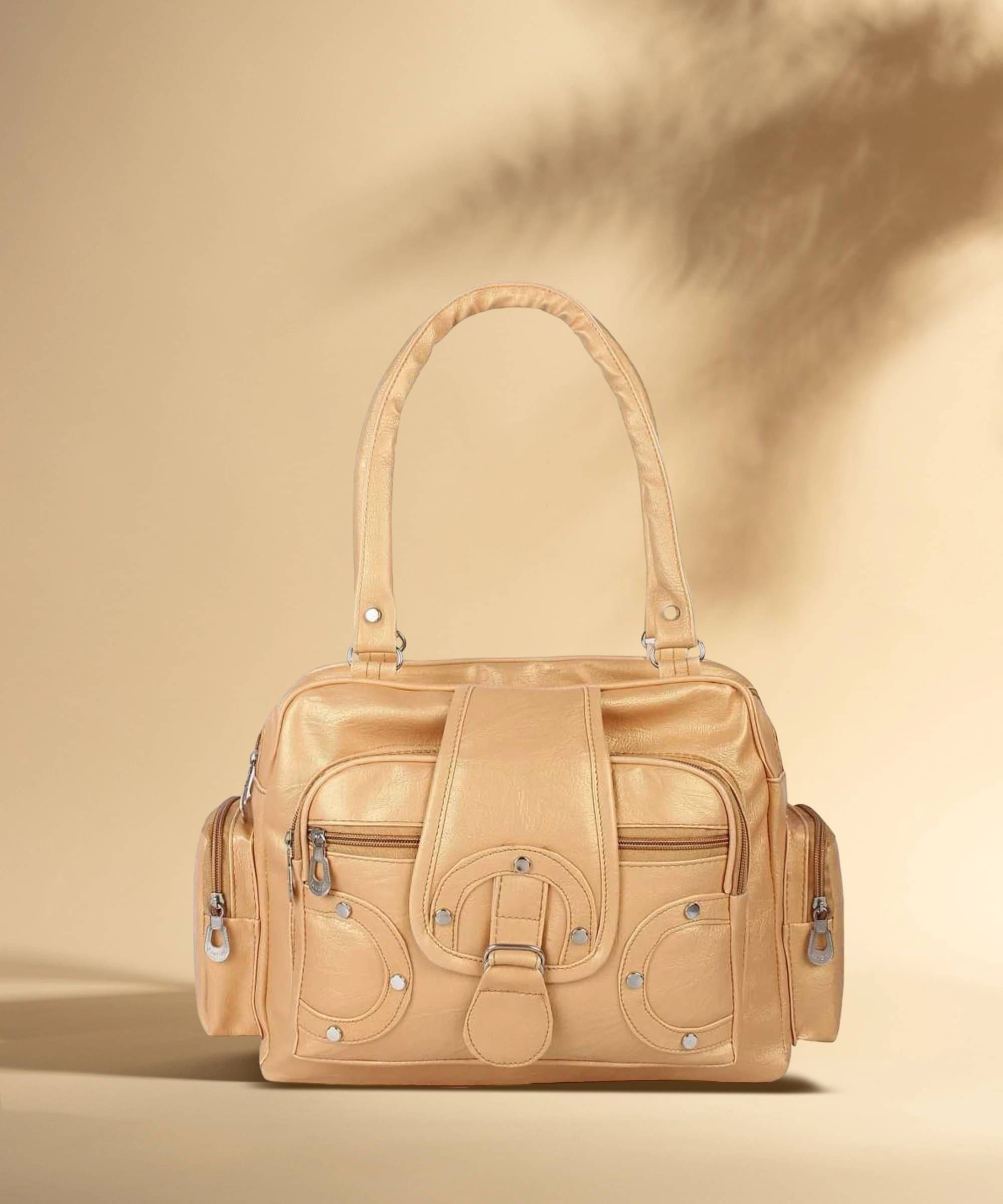     			Generic Handheld Bag PU Set of 1 ( Gold )