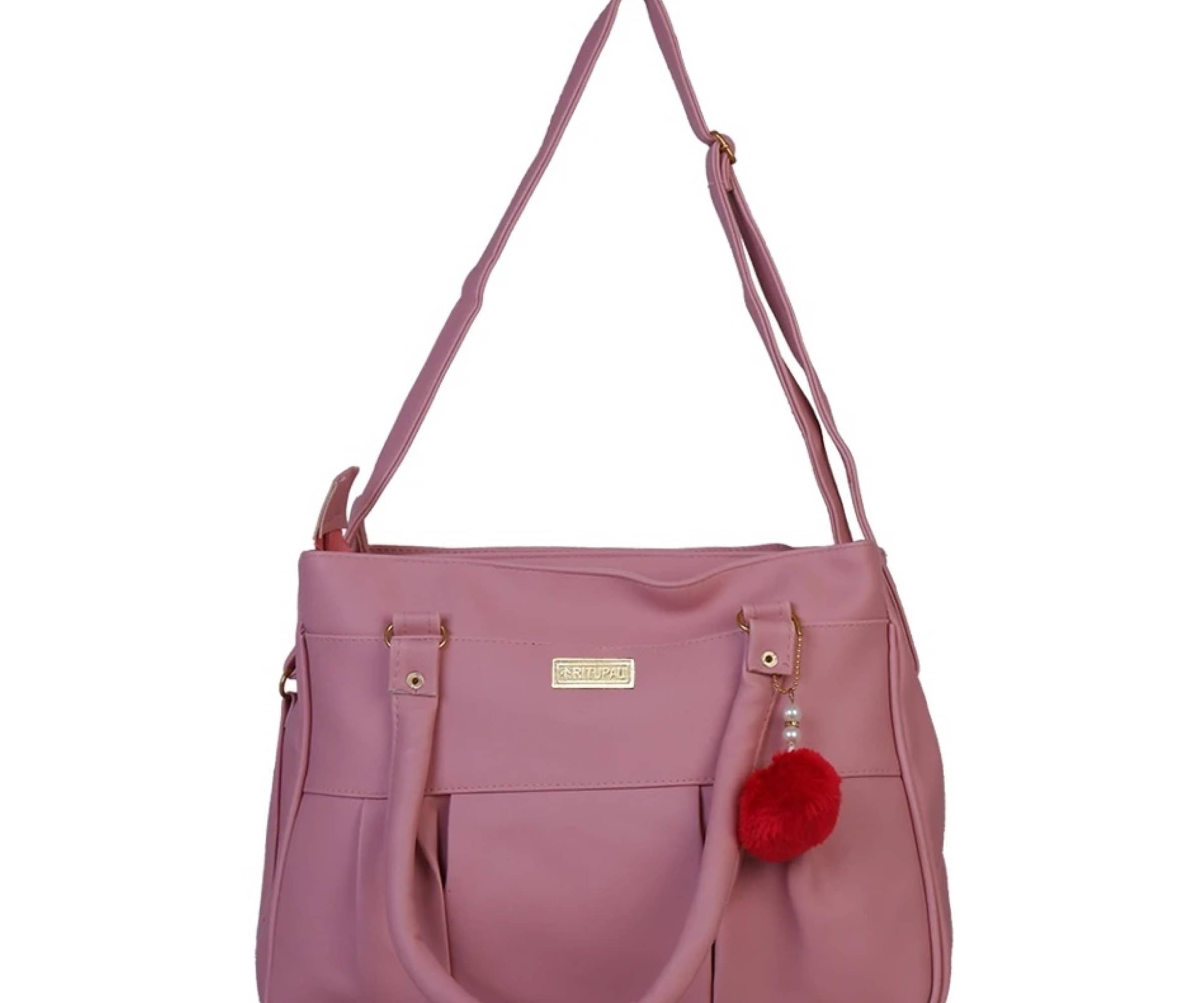     			Generic Handheld Bag PU Set of 1 ( Pink )