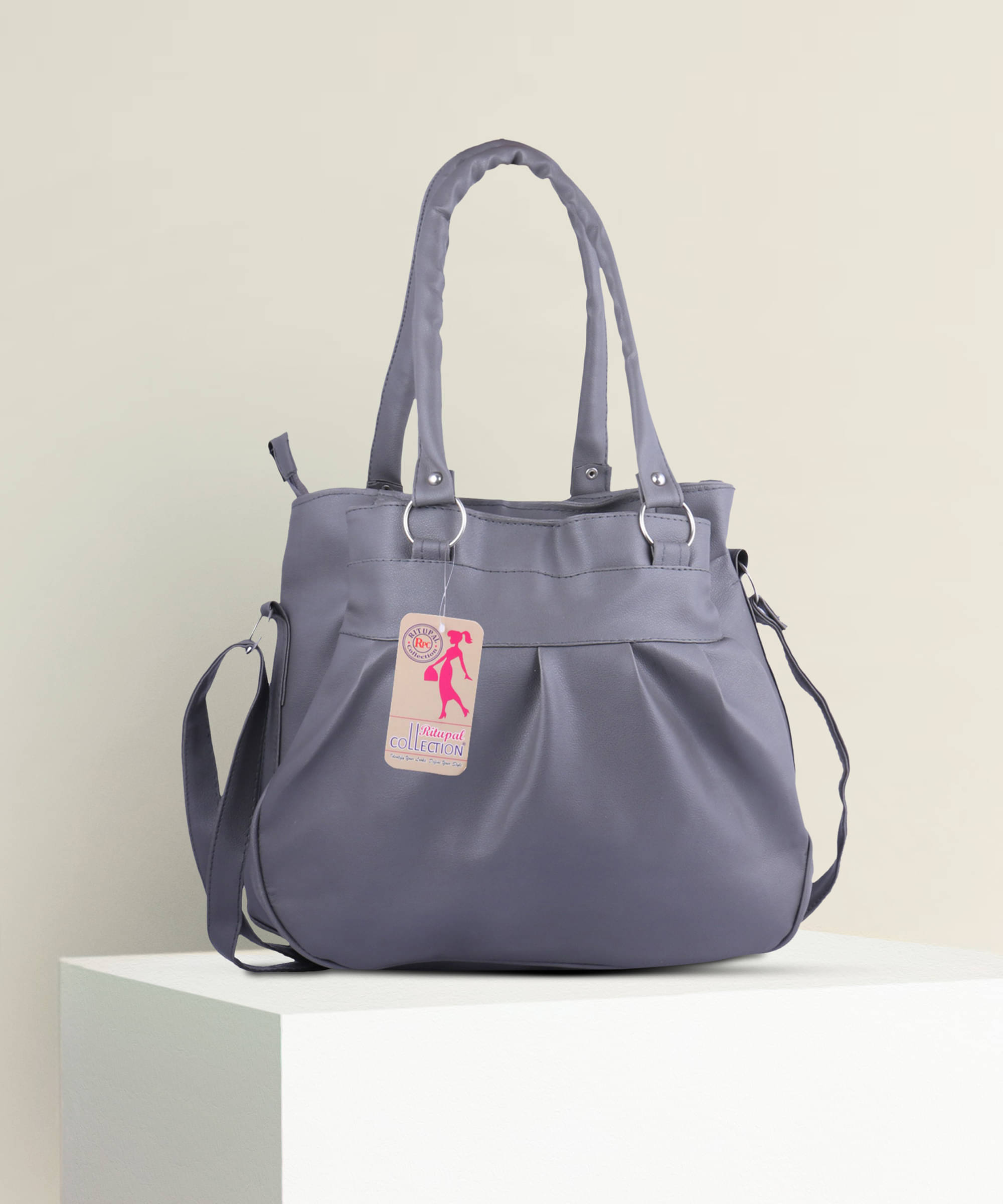     			Generic Handheld Bag PU Set of 1 ( Grey )