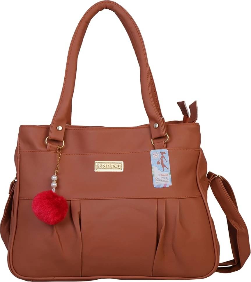     			Generic Handheld Bag PU Set of 1 ( Tan )