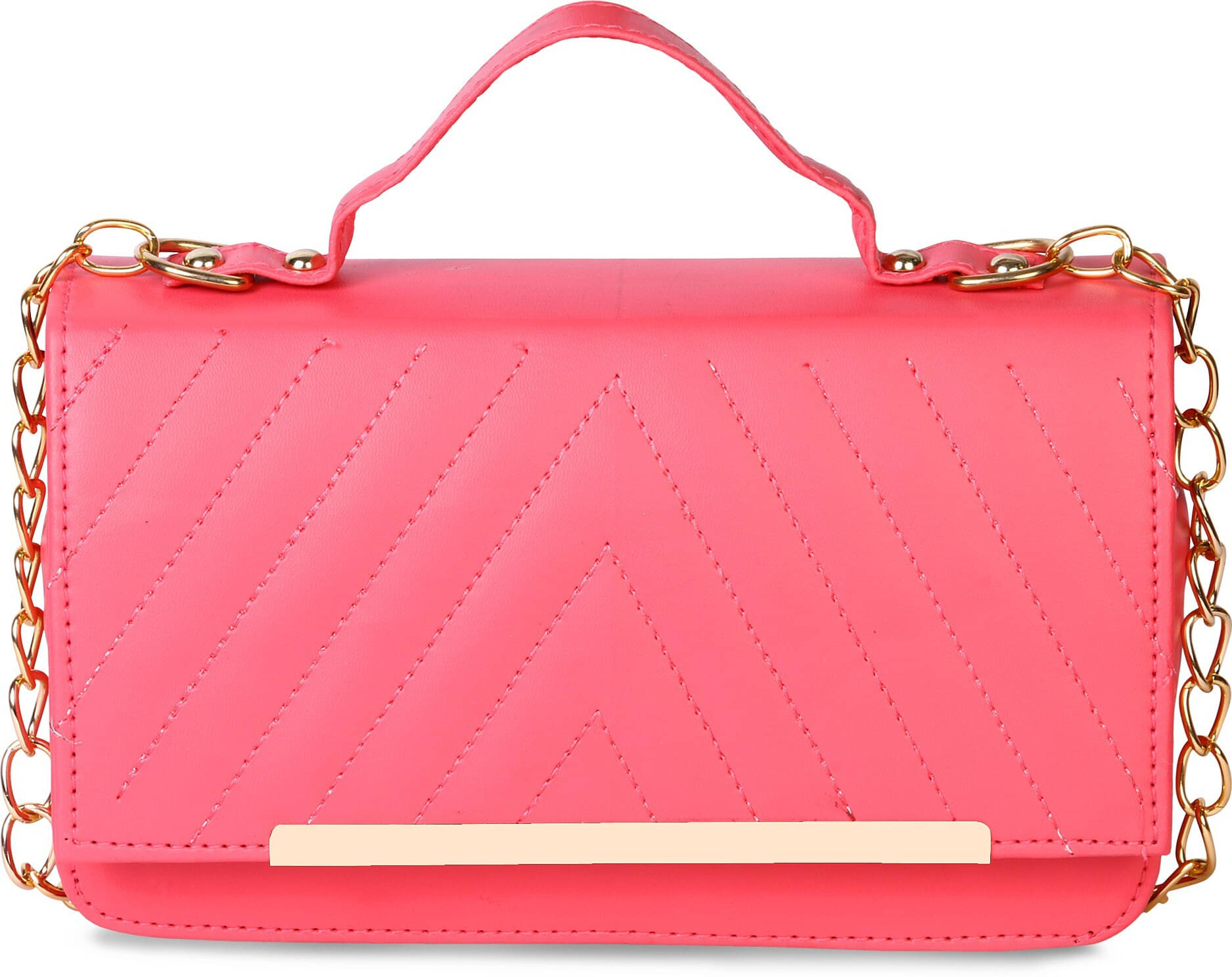     			Generic Handheld Bag PU Set of 1 ( Pink )