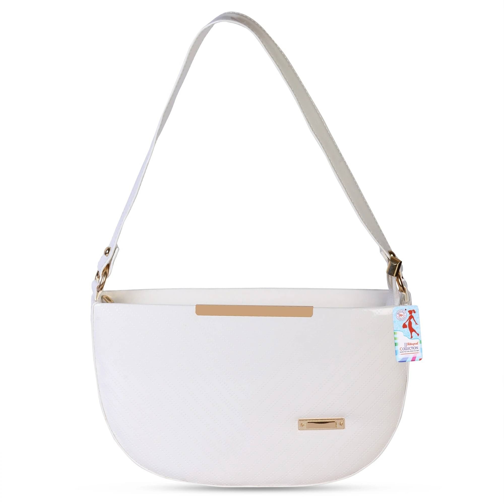     			Generic Handheld Bag PU Set of 1 ( White )