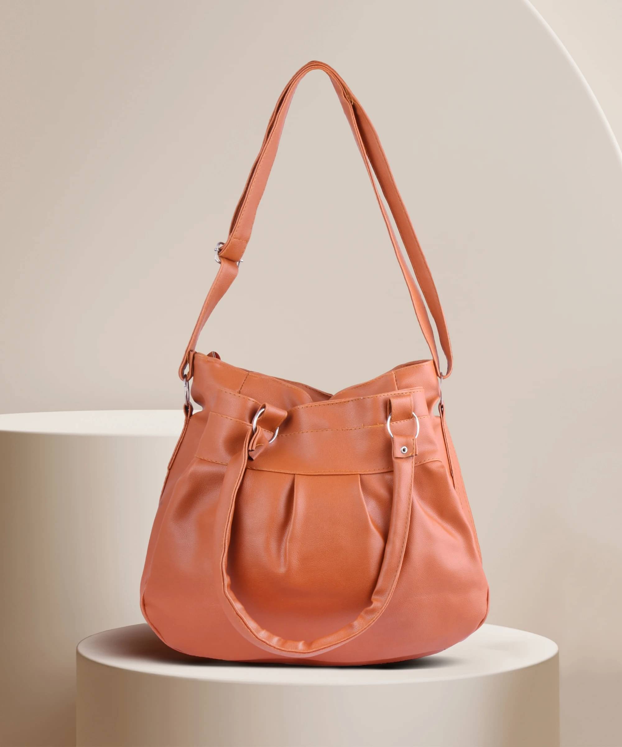     			Generic Handheld Bag PU Set of 1 ( Tan )