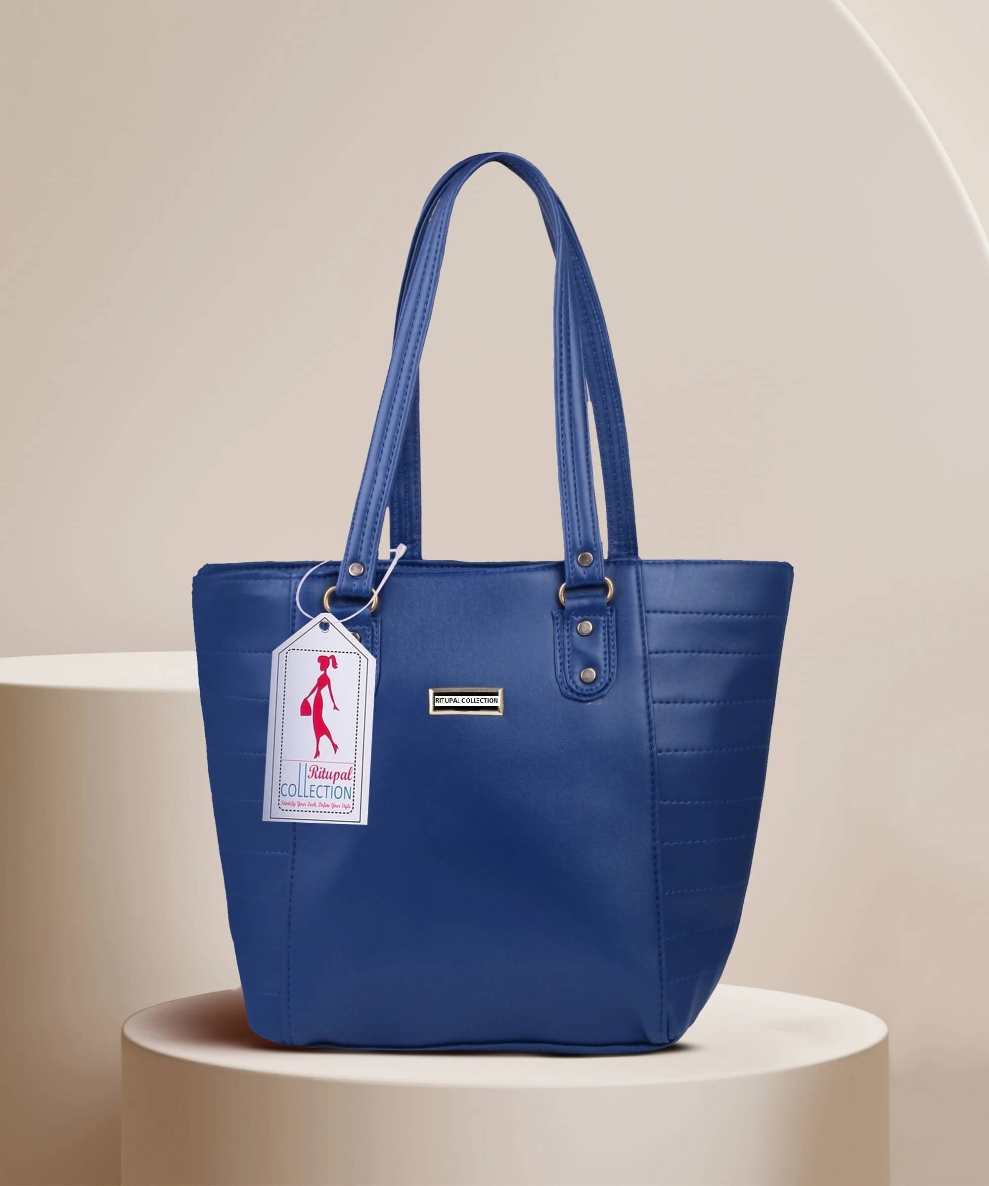     			Generic Shoulder Bag Faux Leather Set of 1 ( Blue )