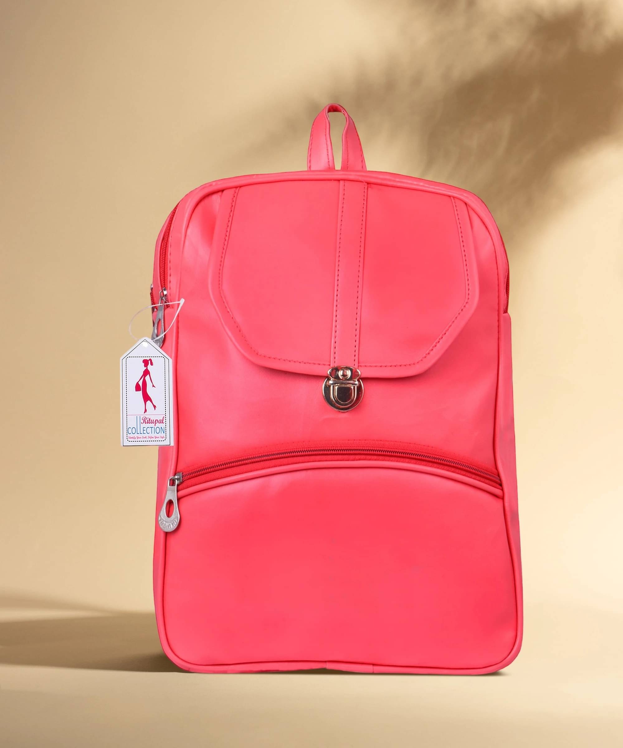     			Generic Shoulder Bag Faux Leather Set of 1 ( Pink )