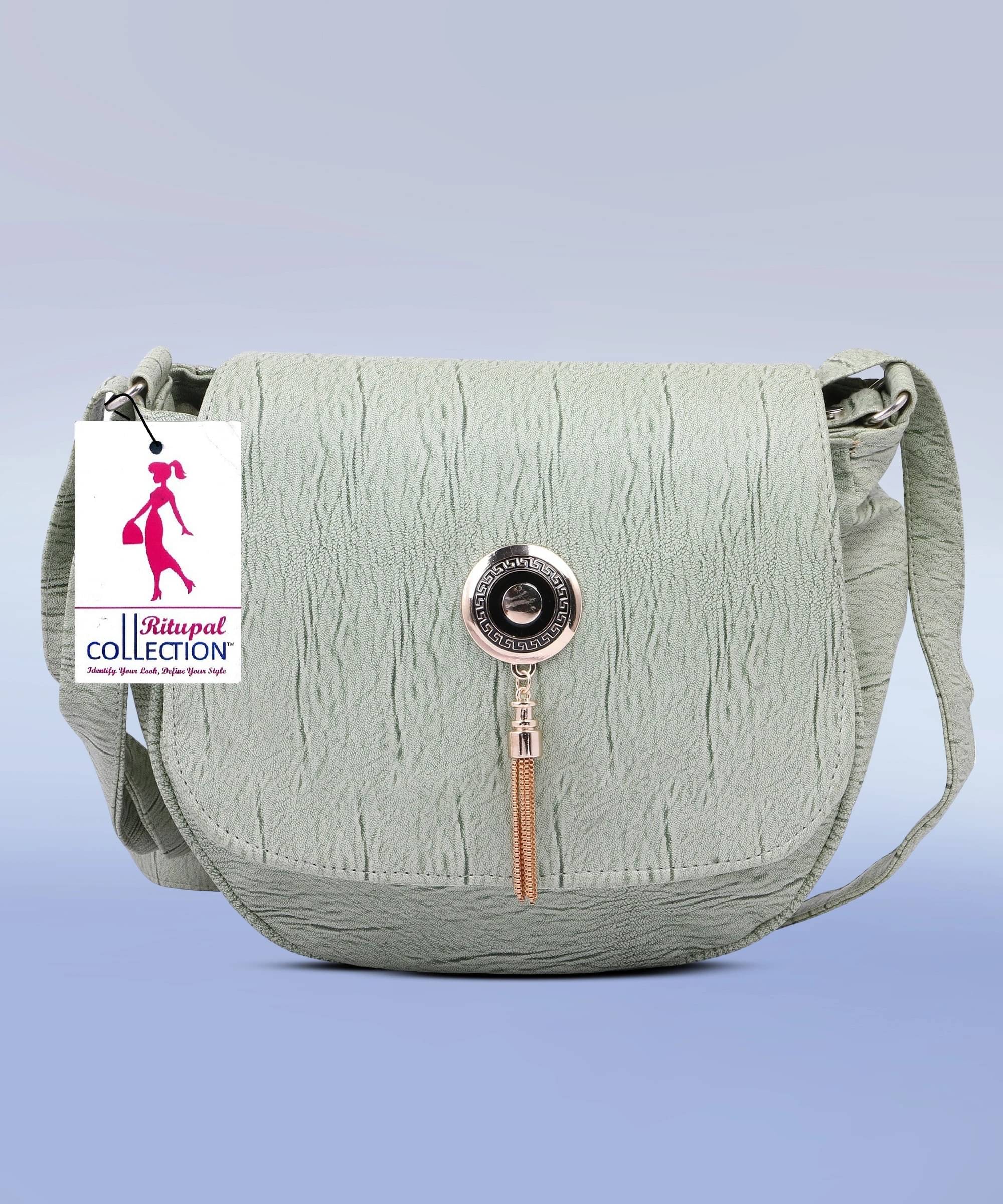     			Generic Sling Bag Faux Leather Set of 1 ( Grey )