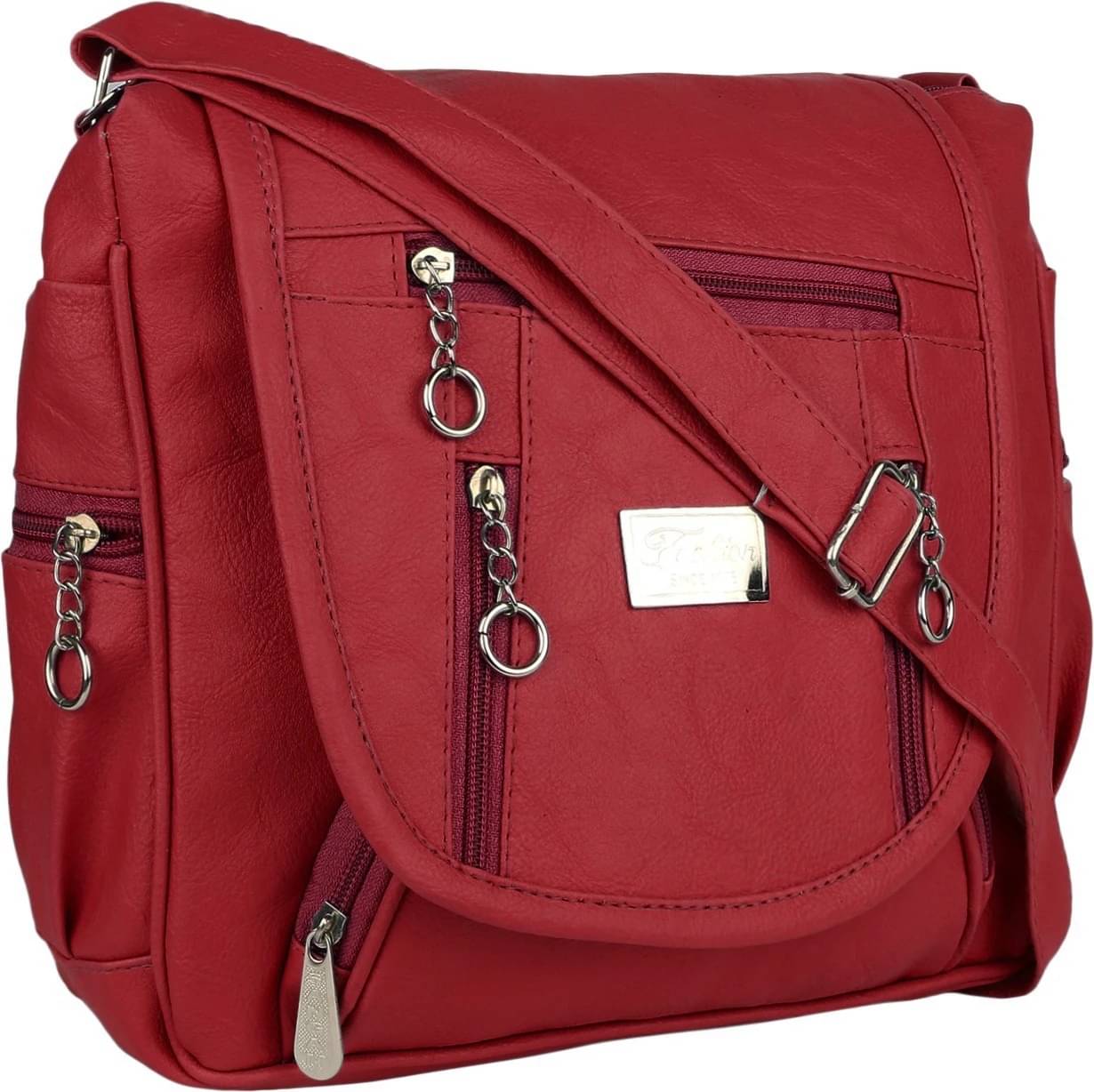     			Generic Sling Bag PU Set of 1 ( Maroon )