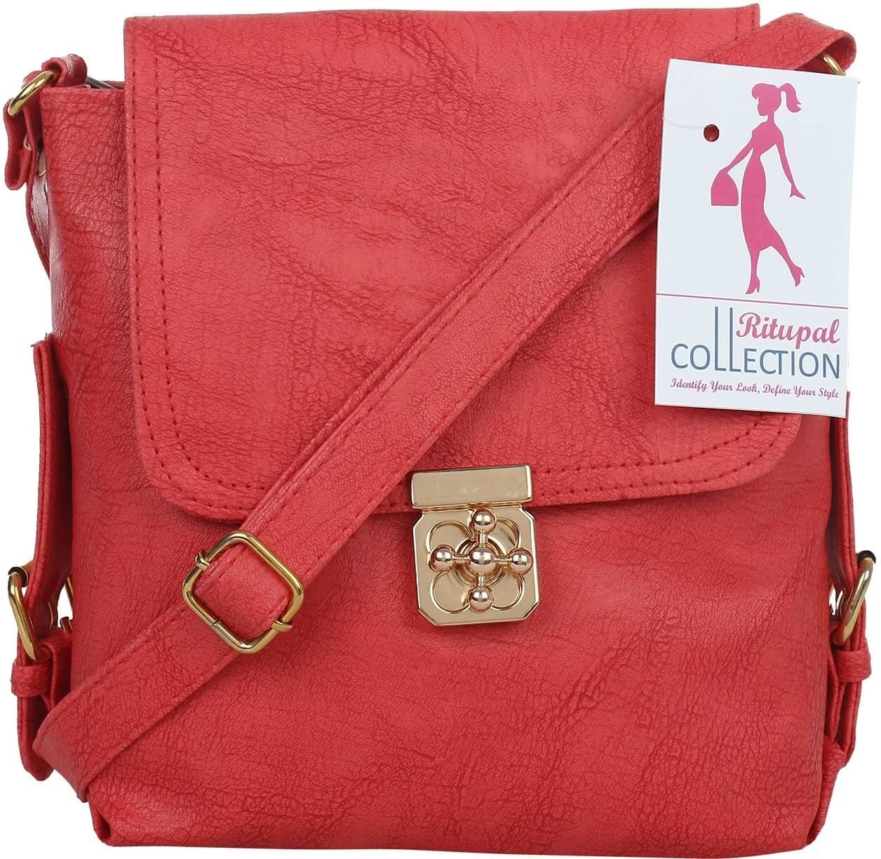    			Generic Sling Bag PU Set of 1 ( Red )