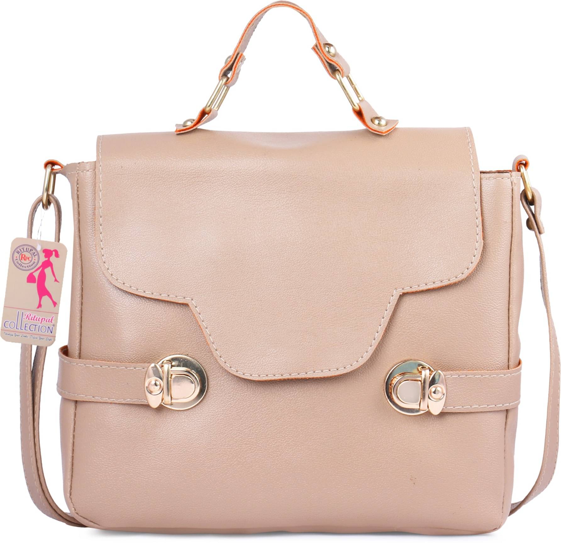     			Generic Sling Bag PU Set of 1 ( Beige )