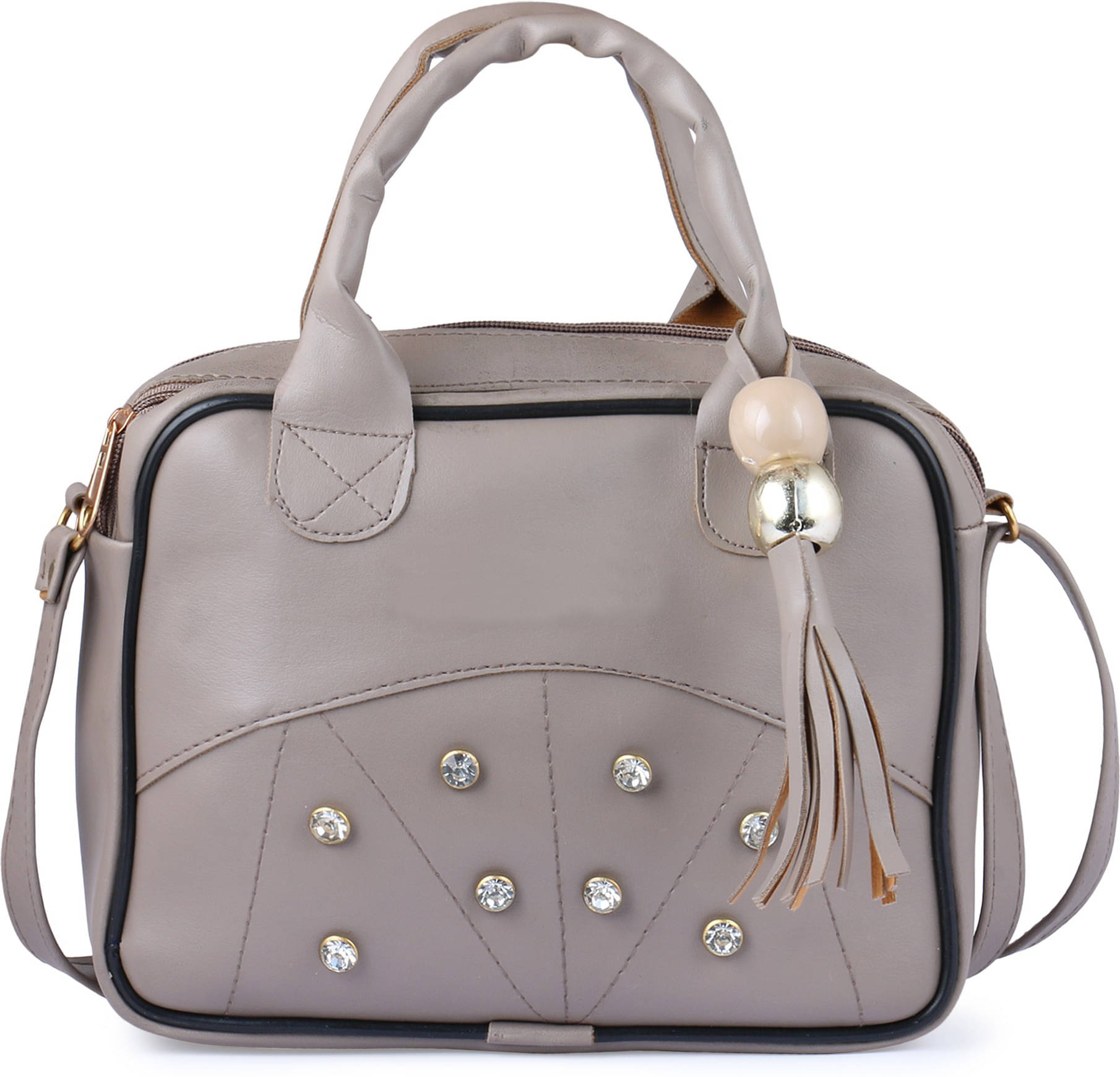     			Generic Sling Bag Pure Leather Set of 1 ( Beige )
