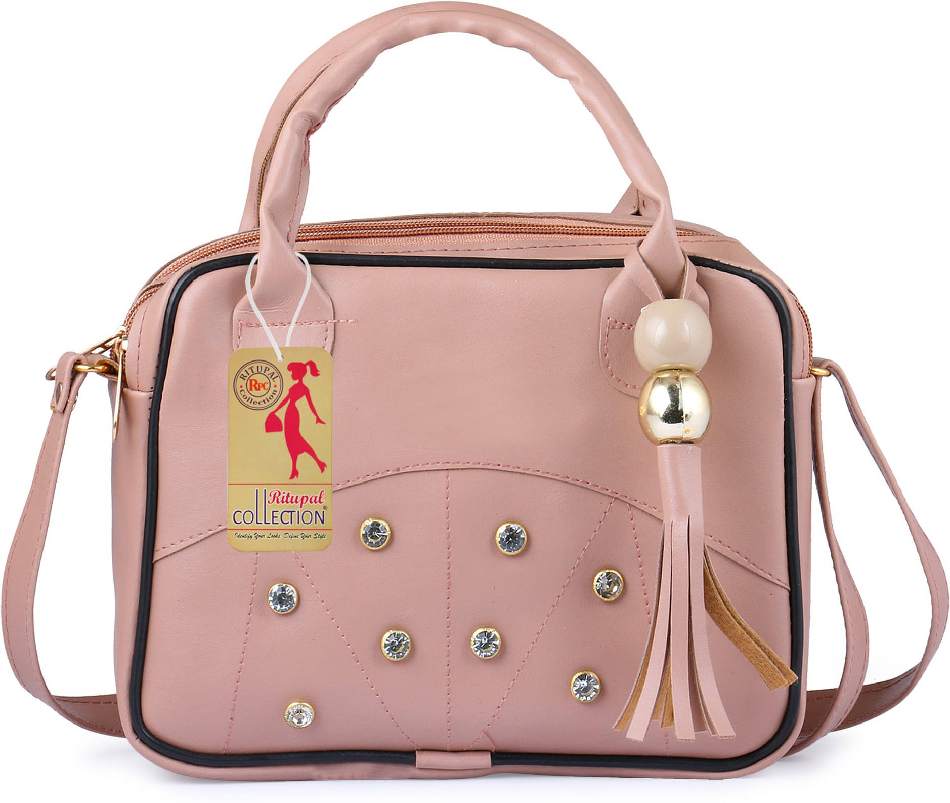     			Generic Sling Bag Pure Leather Set of 1 ( Pink )