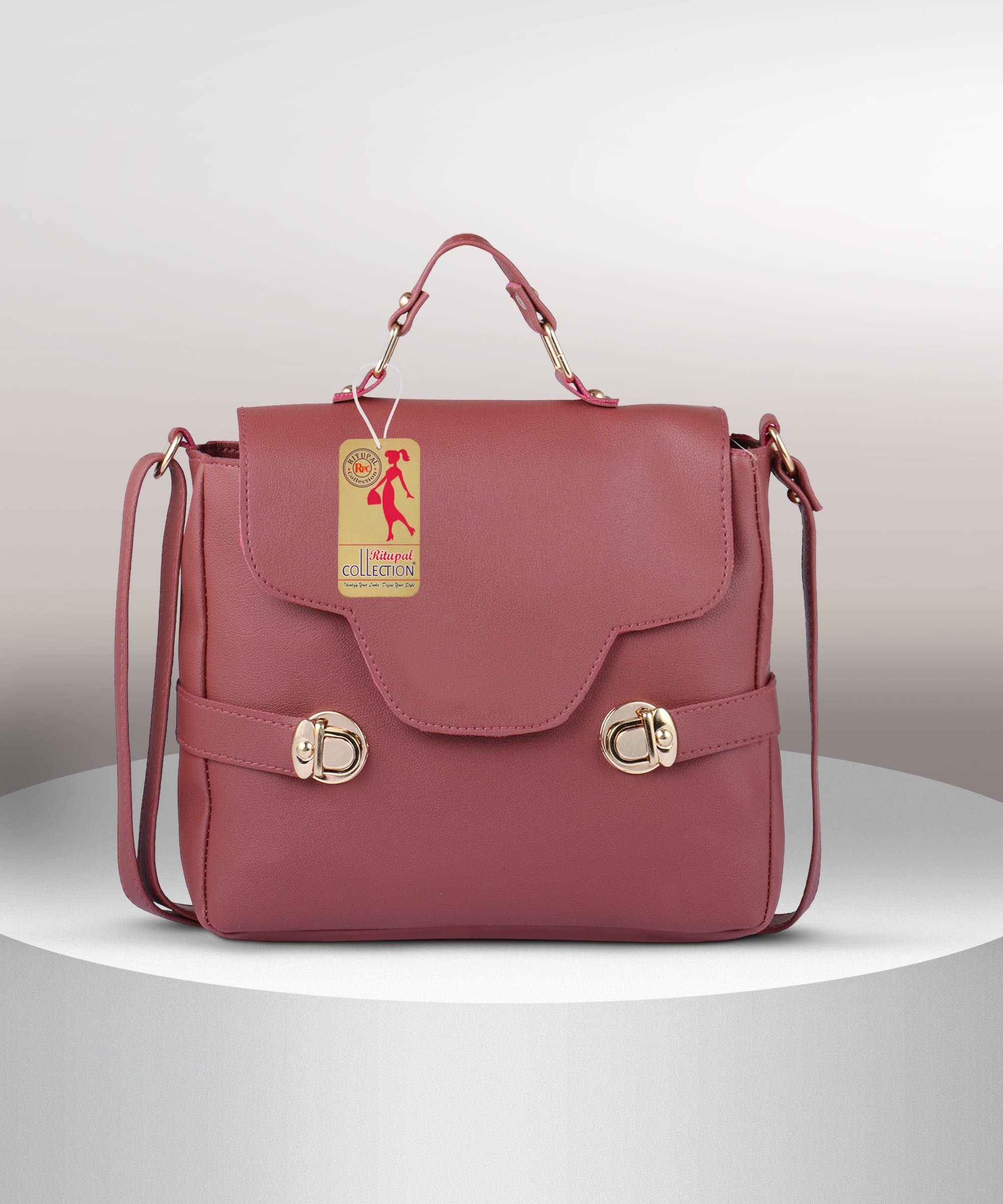     			Generic Sling Bag Pure Leather Set of 1 ( Maroon )