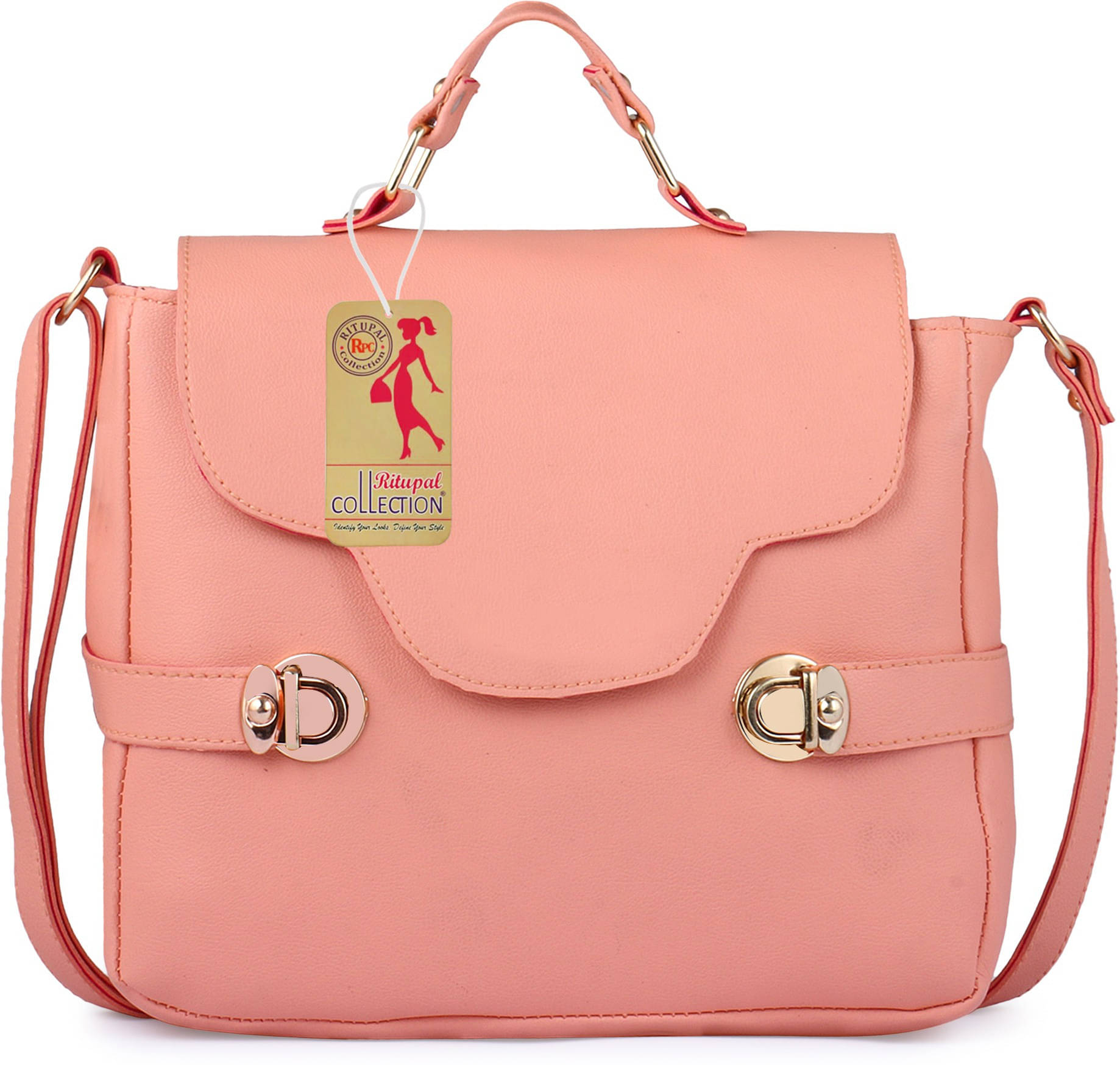     			Generic Sling Bag Pure Leather Set of 1 ( Pink )