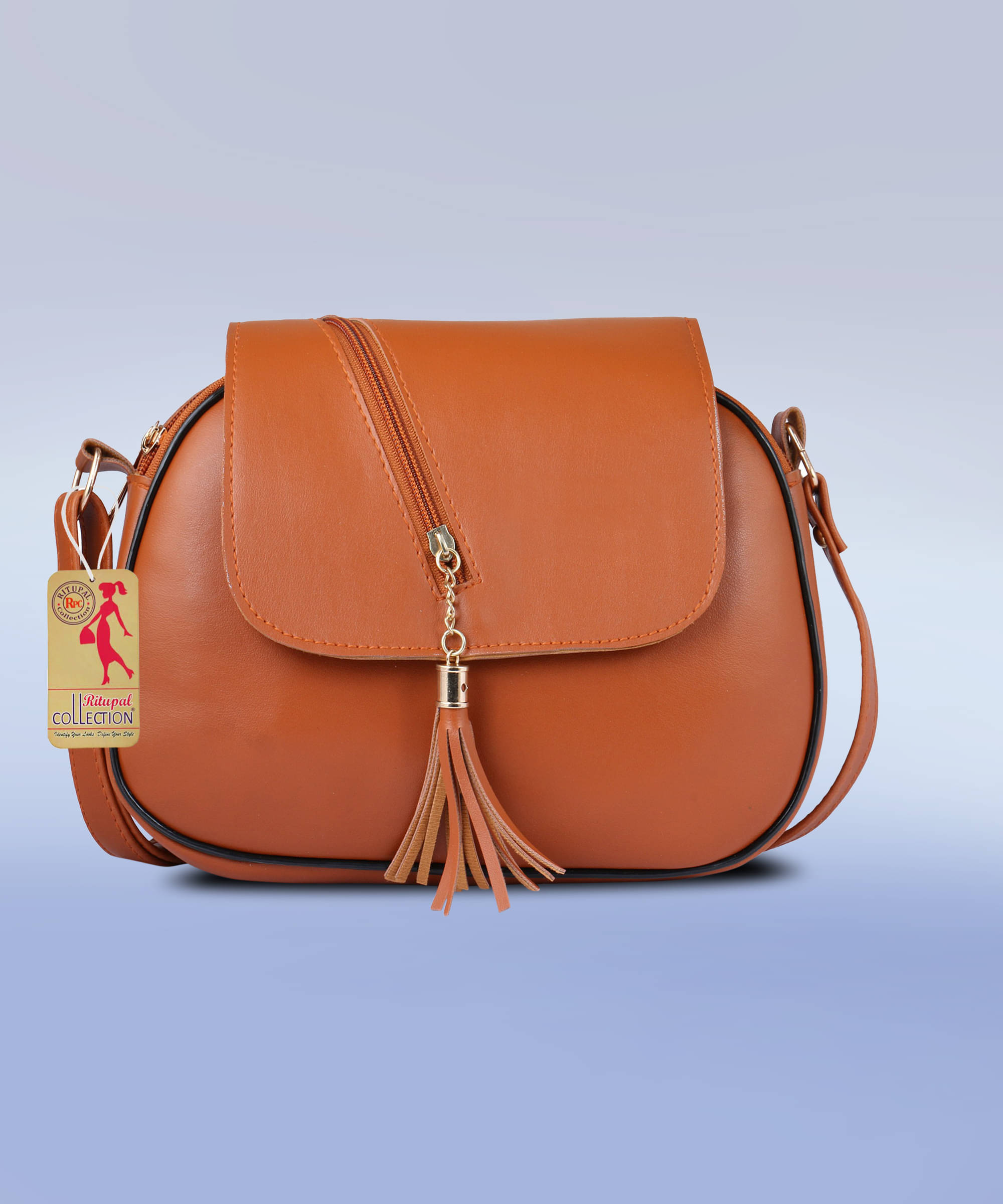     			Generic Sling Bag Pure Leather Set of 1 ( Tan )