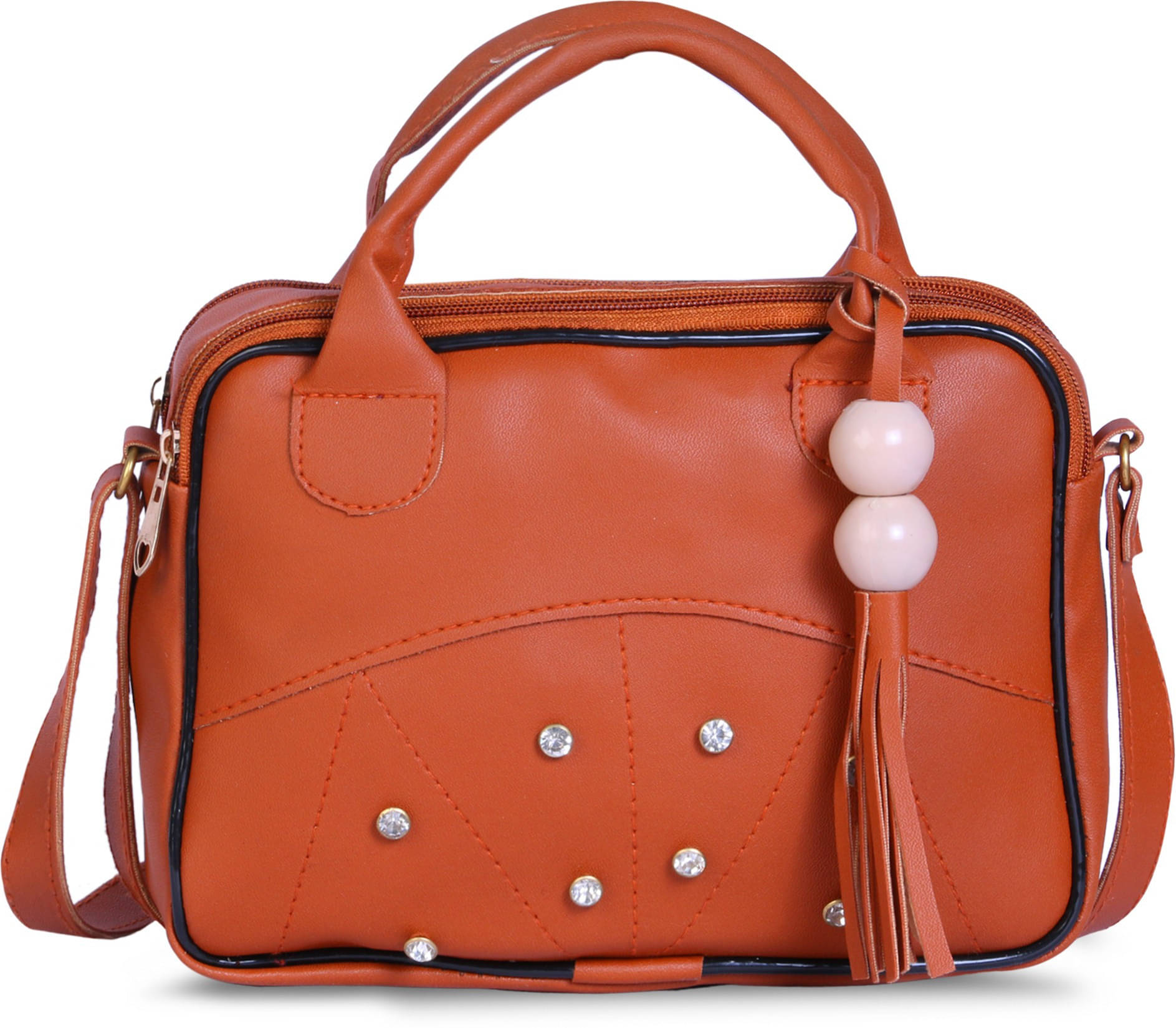     			Generic Sling Bag Pure Leather Set of 1 ( Tan )