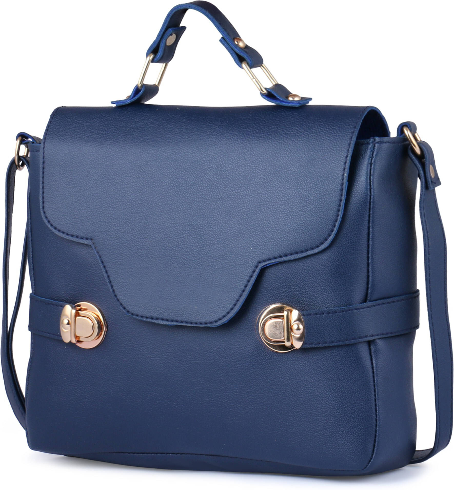     			Generic Sling Bag Pure Leather Set of 1 ( Blue )
