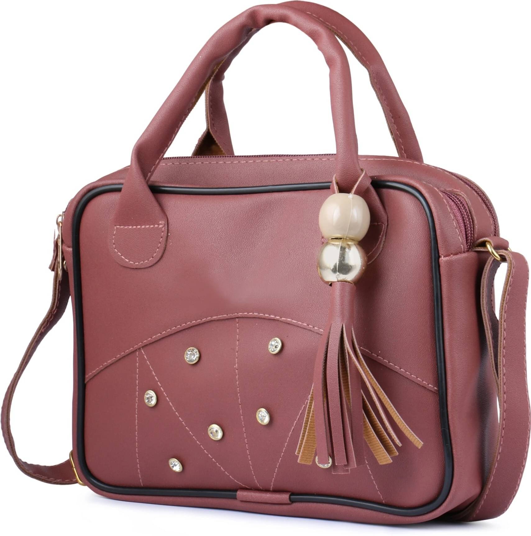     			Generic Sling Bag Pure Leather Set of 1 ( Pink )