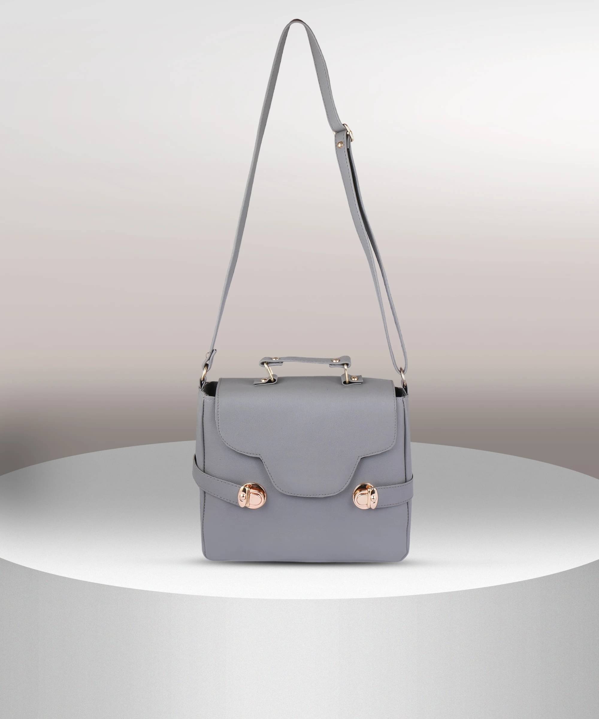     			Generic Sling Bag Pure Leather Set of 1 ( Grey )