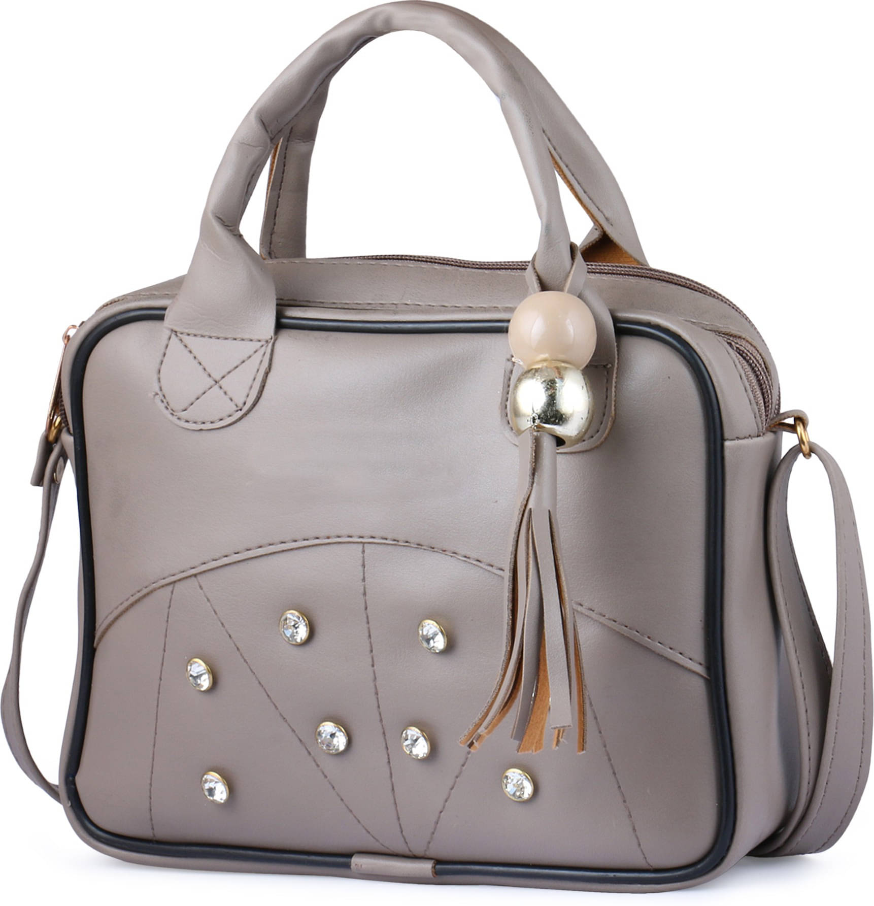     			Generic Sling Bag Pure Leather Set of 1 ( Grey )