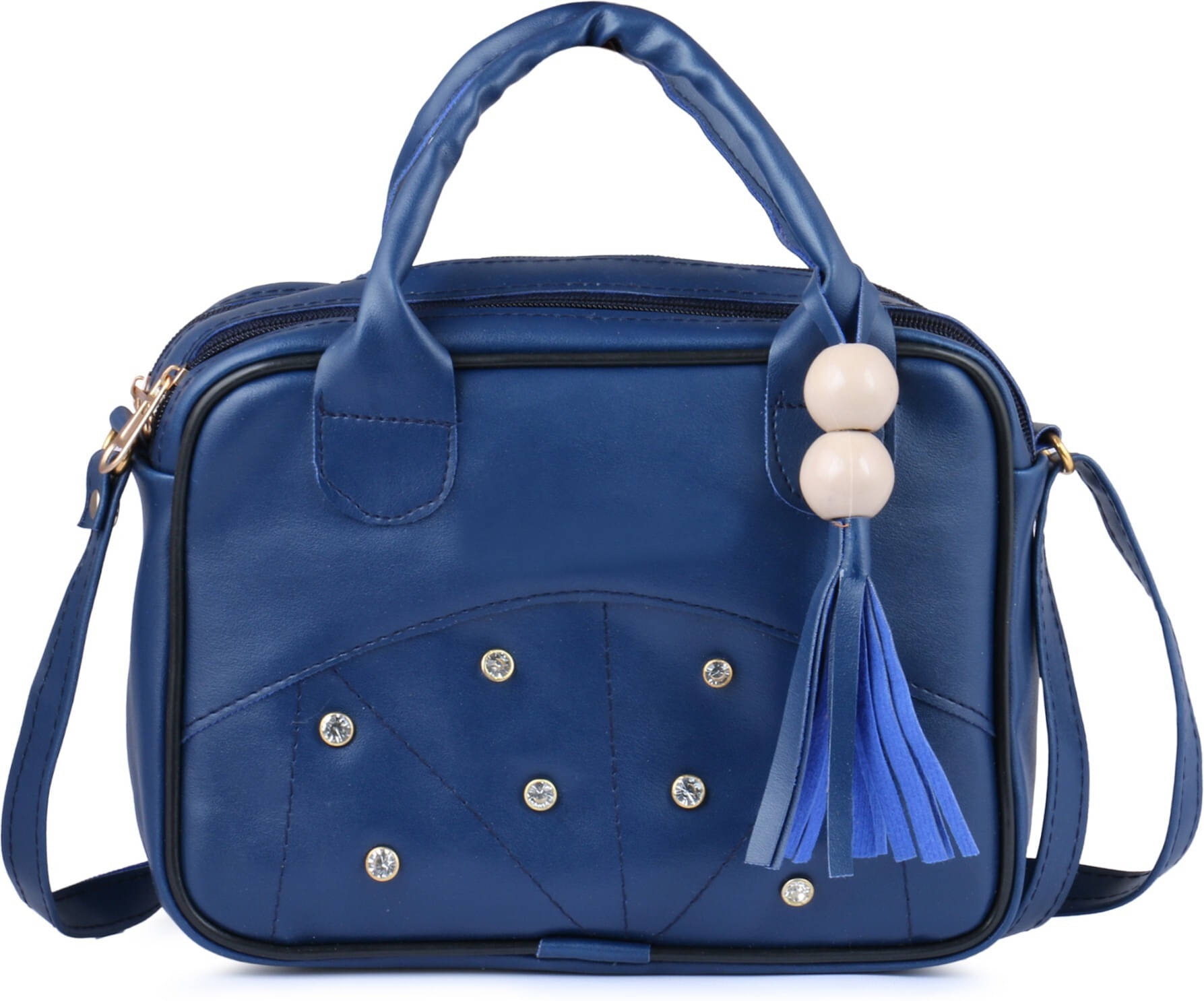     			Generic Sling Bag Pure Leather Set of 1 ( Blue )