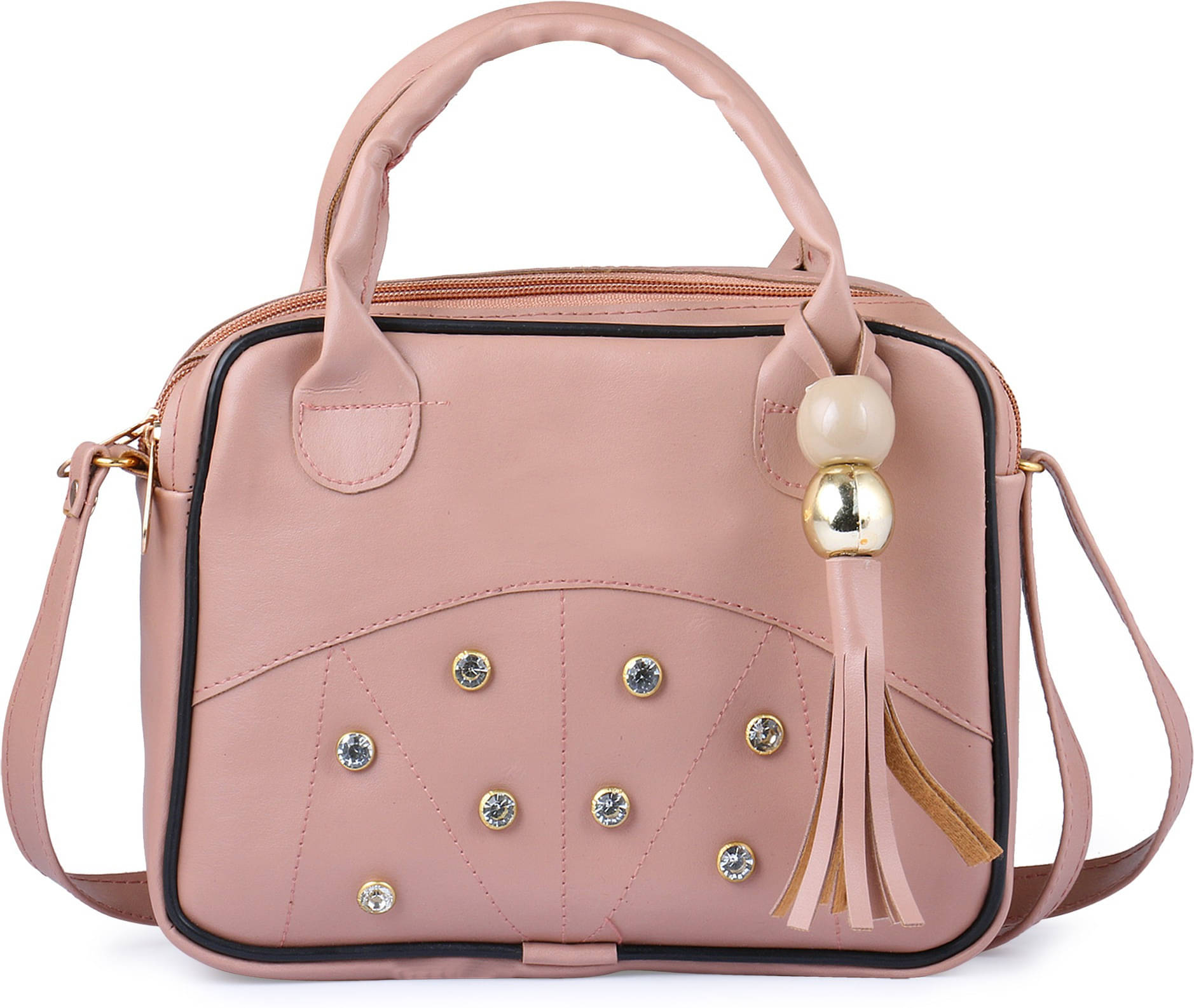     			Generic Sling Bag Pure Leather Set of 1 ( Pink )