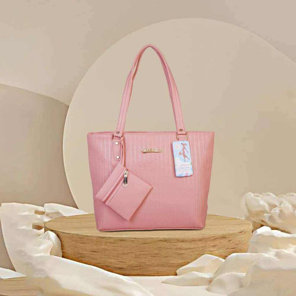     			Generic Tote Bag PU Set of 1 ( Pink )