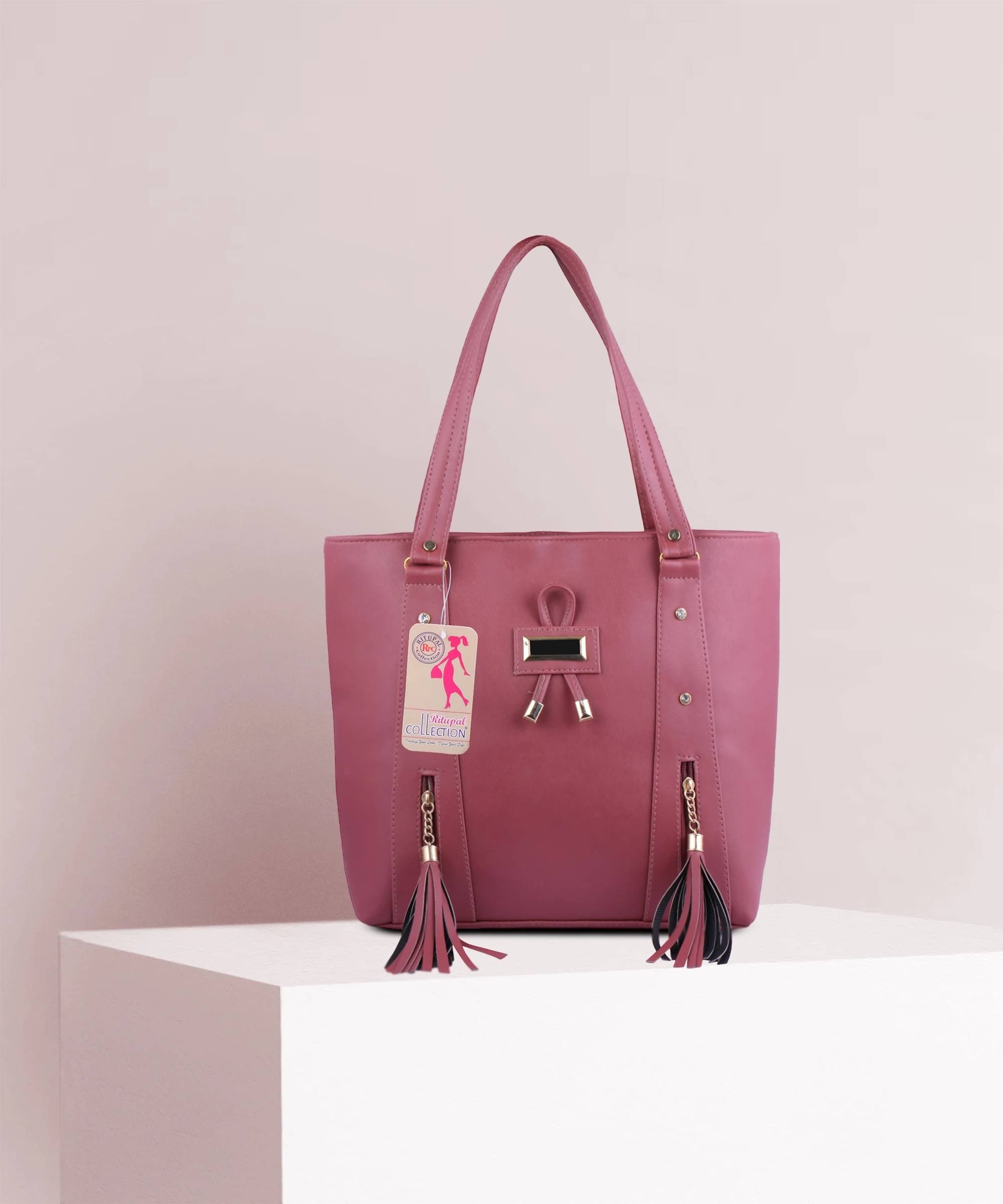     			Generic Tote Bag PU Set of 1 ( Pink )