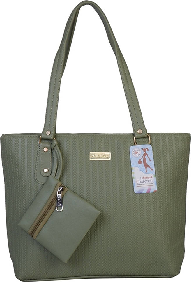     			Generic Tote Bag PU Set of 1 ( Green )