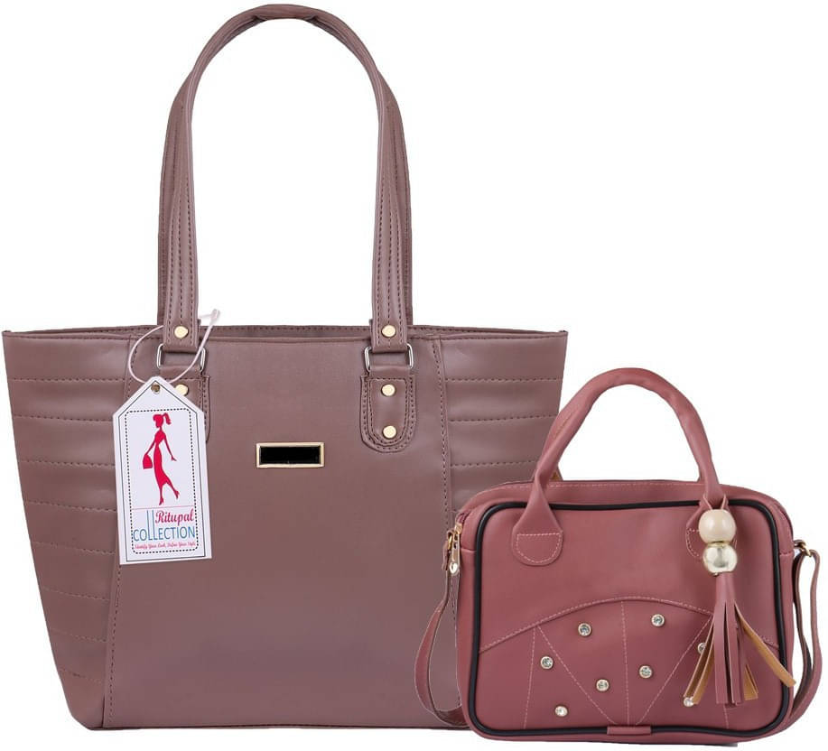     			Generic Tote Bag PU Set of 2 ( Multicolor )