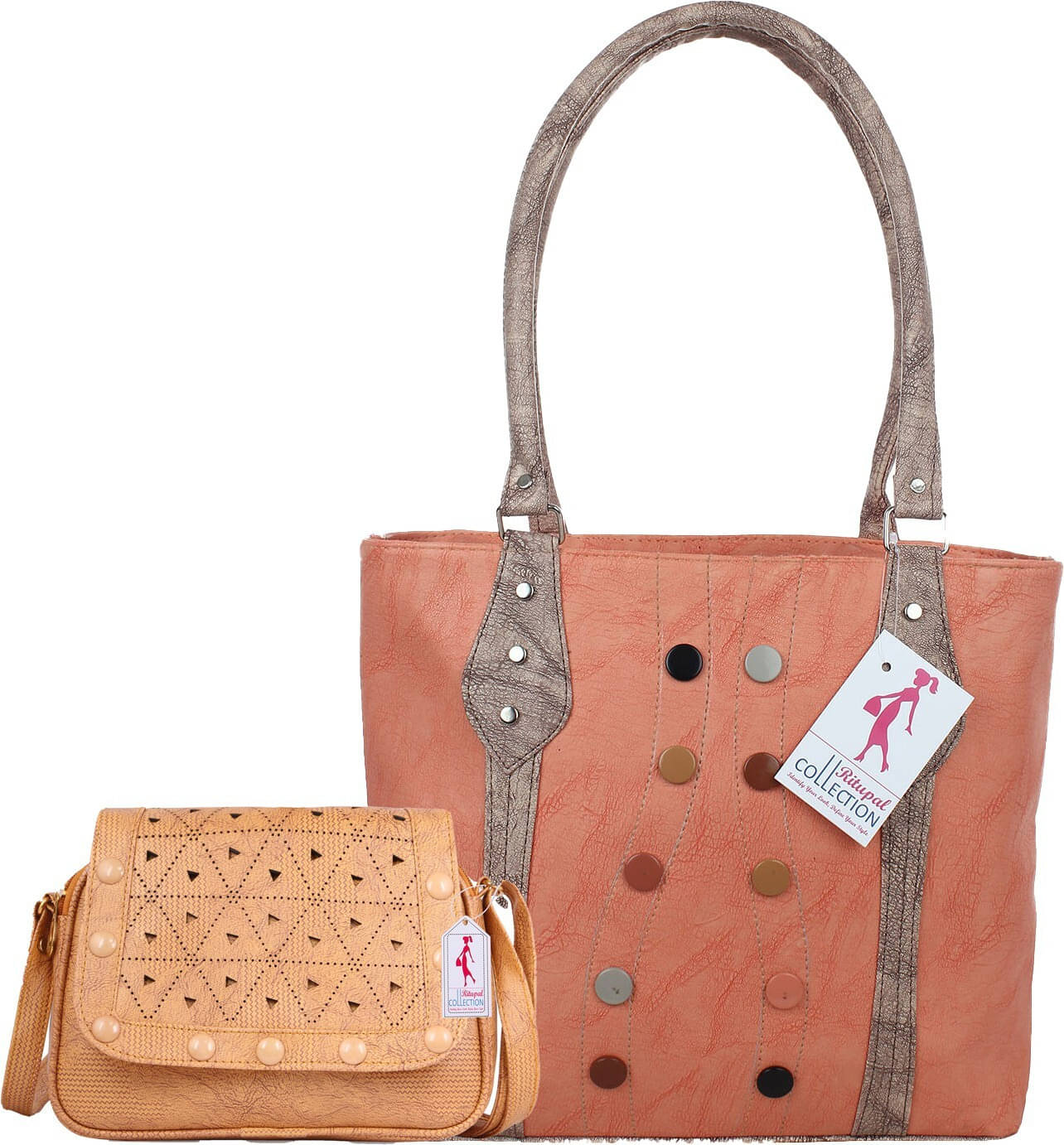     			Generic Tote Bag PU Set of 2 ( Orange )