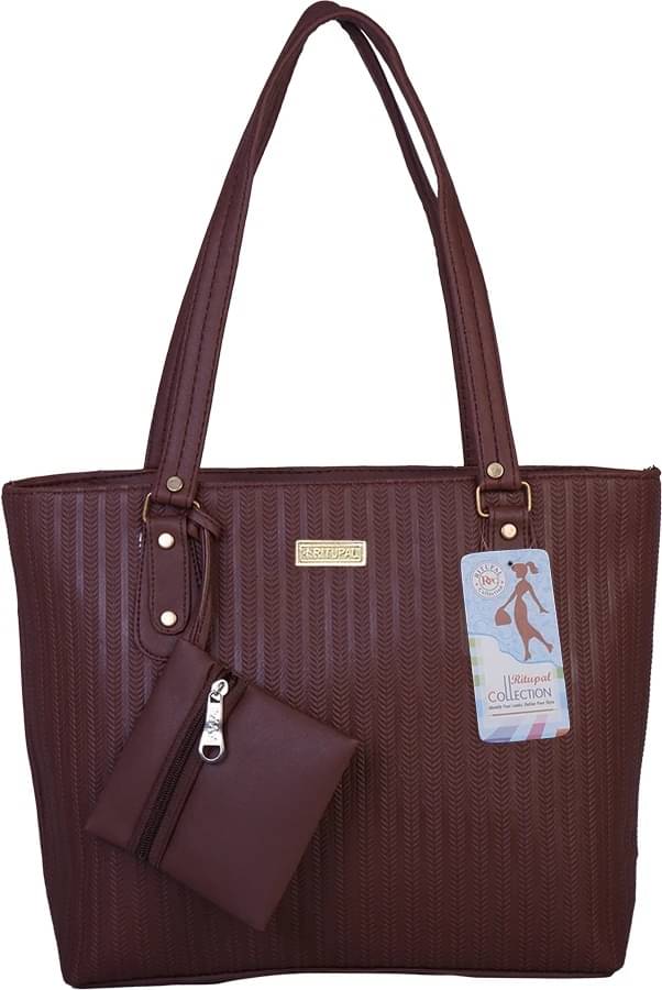     			Generic Tote Bag PU Set of 1 ( Maroon )