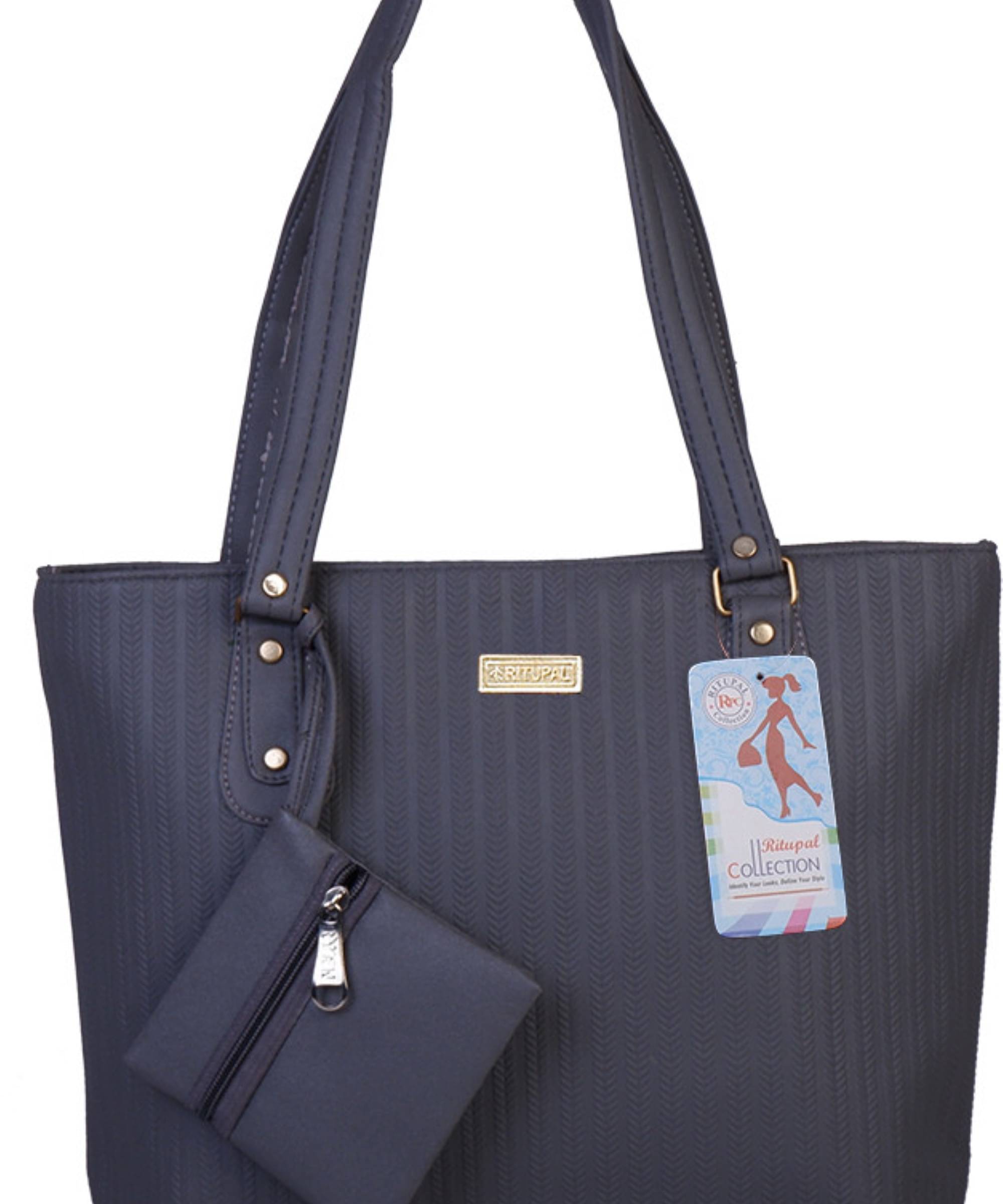     			Generic Tote Bag PU Set of 1 ( Blue )