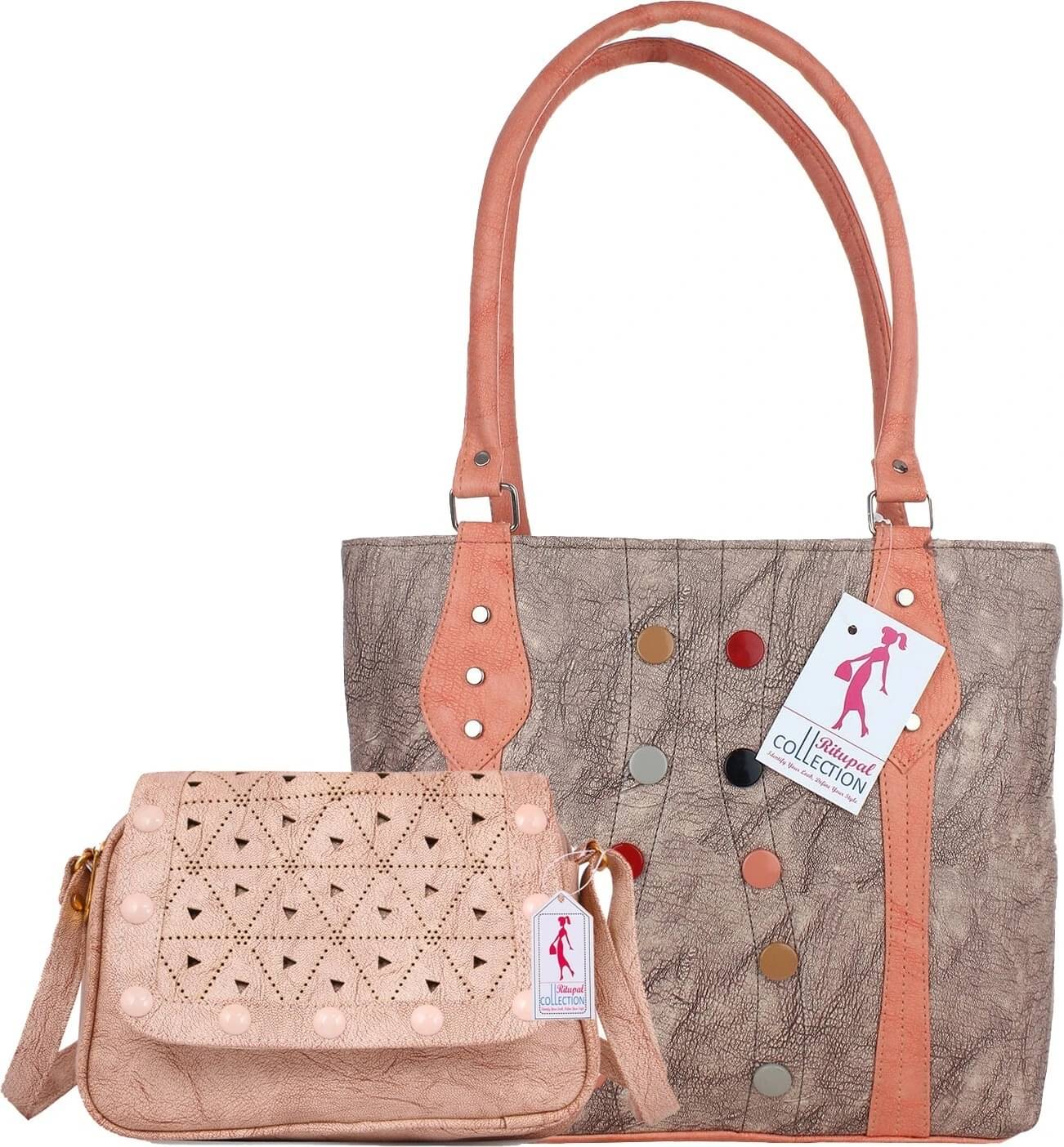    			Generic Tote Bag PU Set of 2 ( Grey )