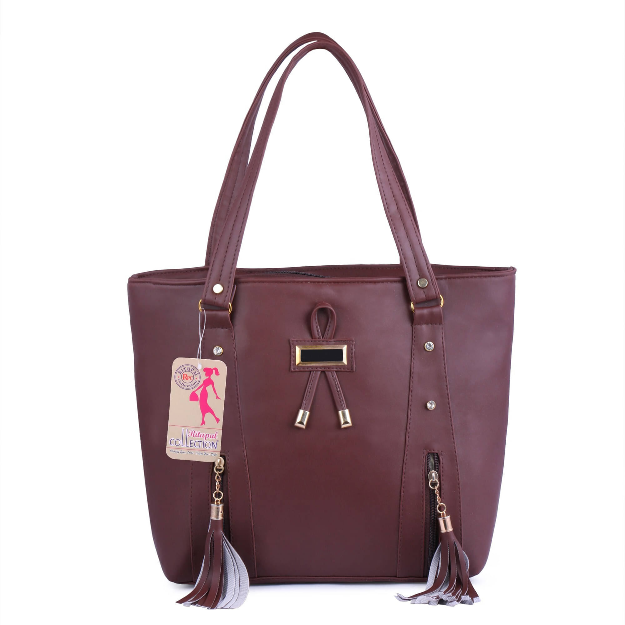     			Generic Tote Bag PU Set of 1 ( Maroon )