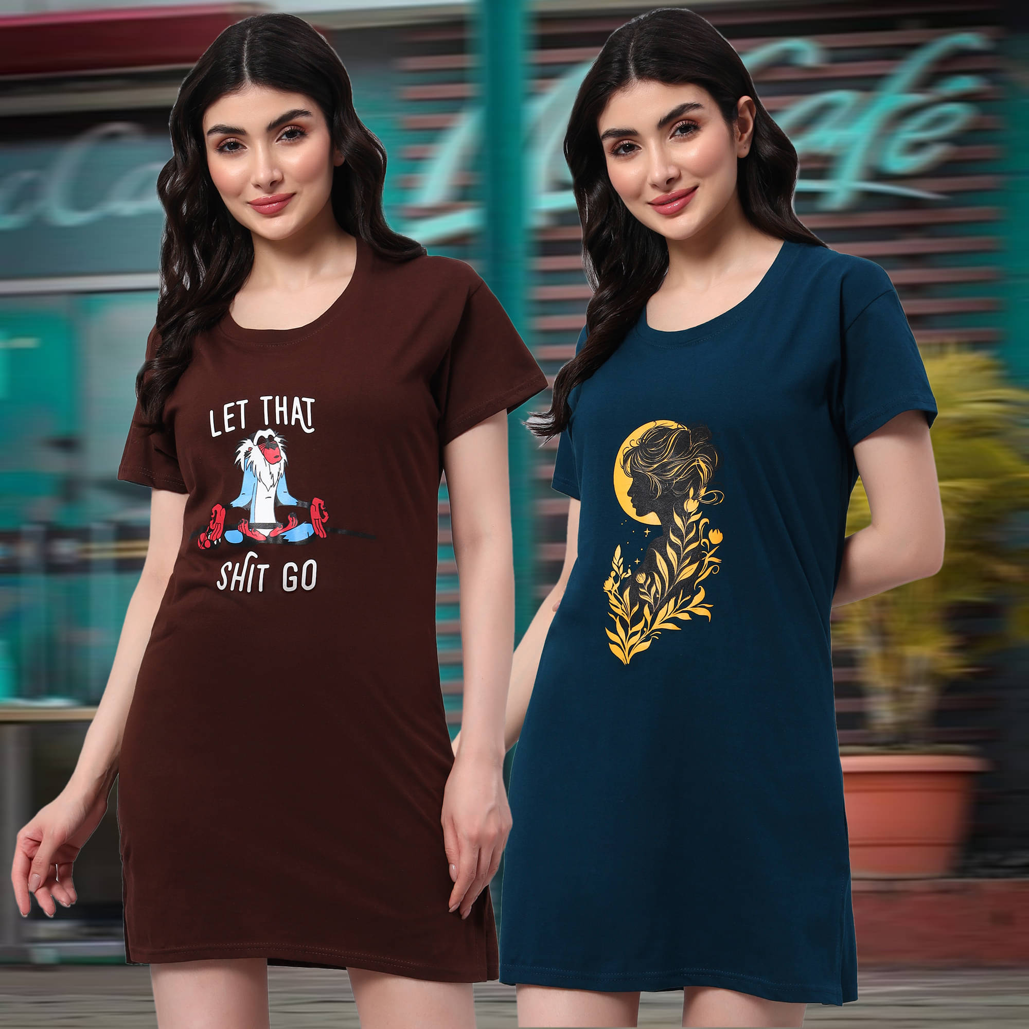 HEMLOCK Women Cotton Printed Regular Fit Round Neck T-Shirt ( Multicolor 8 ) HEMLOCK Women Cotton Printed Regular Fit Round Neck T-Shirt ( Multicolor 8 )