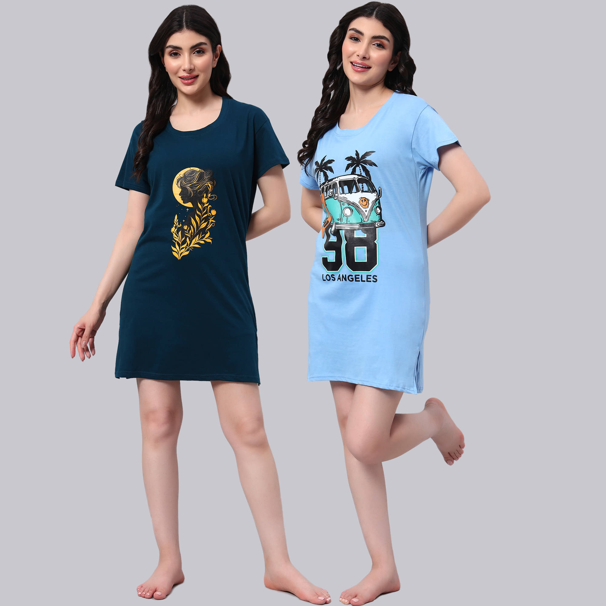     			HEMLOCK Women Cotton Printed Regular Fit Round Neck T-Shirt ( Multicolor 8 )