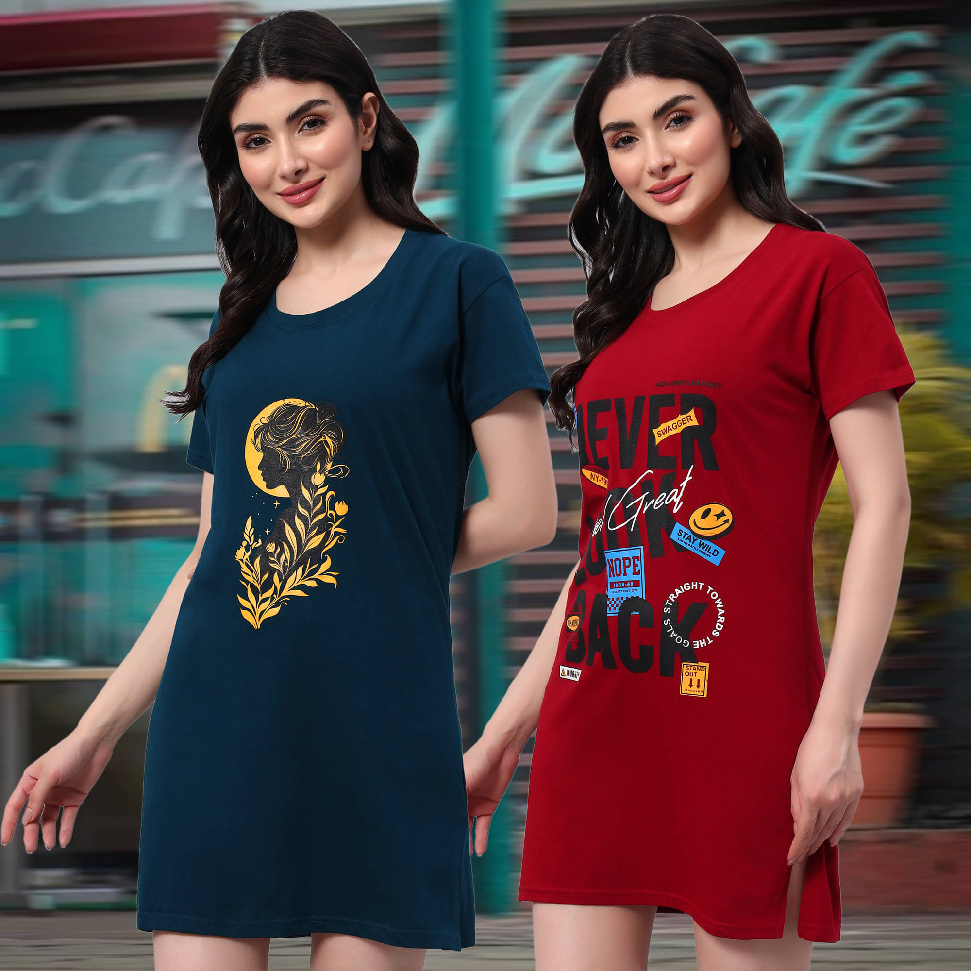 HEMLOCK Women Cotton Printed Regular Fit Round Neck T-Shirt ( Multicolor 3 ) HEMLOCK Women Cotton Printed Regular Fit Round Neck T-Shirt ( Multicolor 3 )